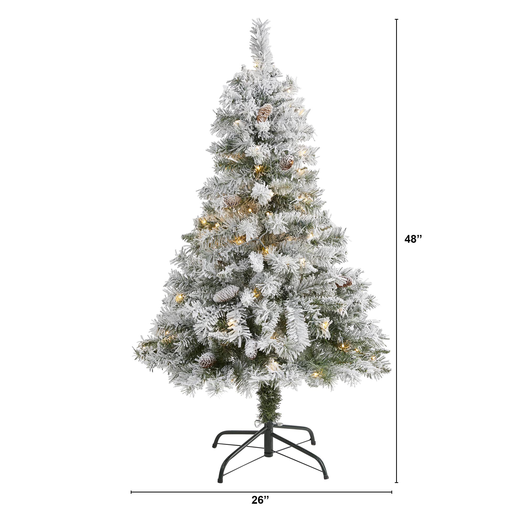 4ft. Pre-Lit White River Mountain Pine Artificial Christmas Tree, Clear LED Lights