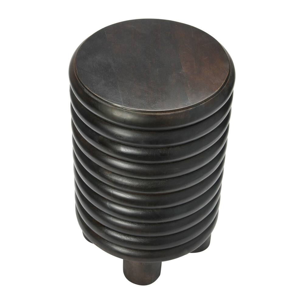Hello Honey&#xAE; 18.5&#x22; Black Walnut Finish Dossier Vintage-Inspired Solid Wood End Table with Flat Top