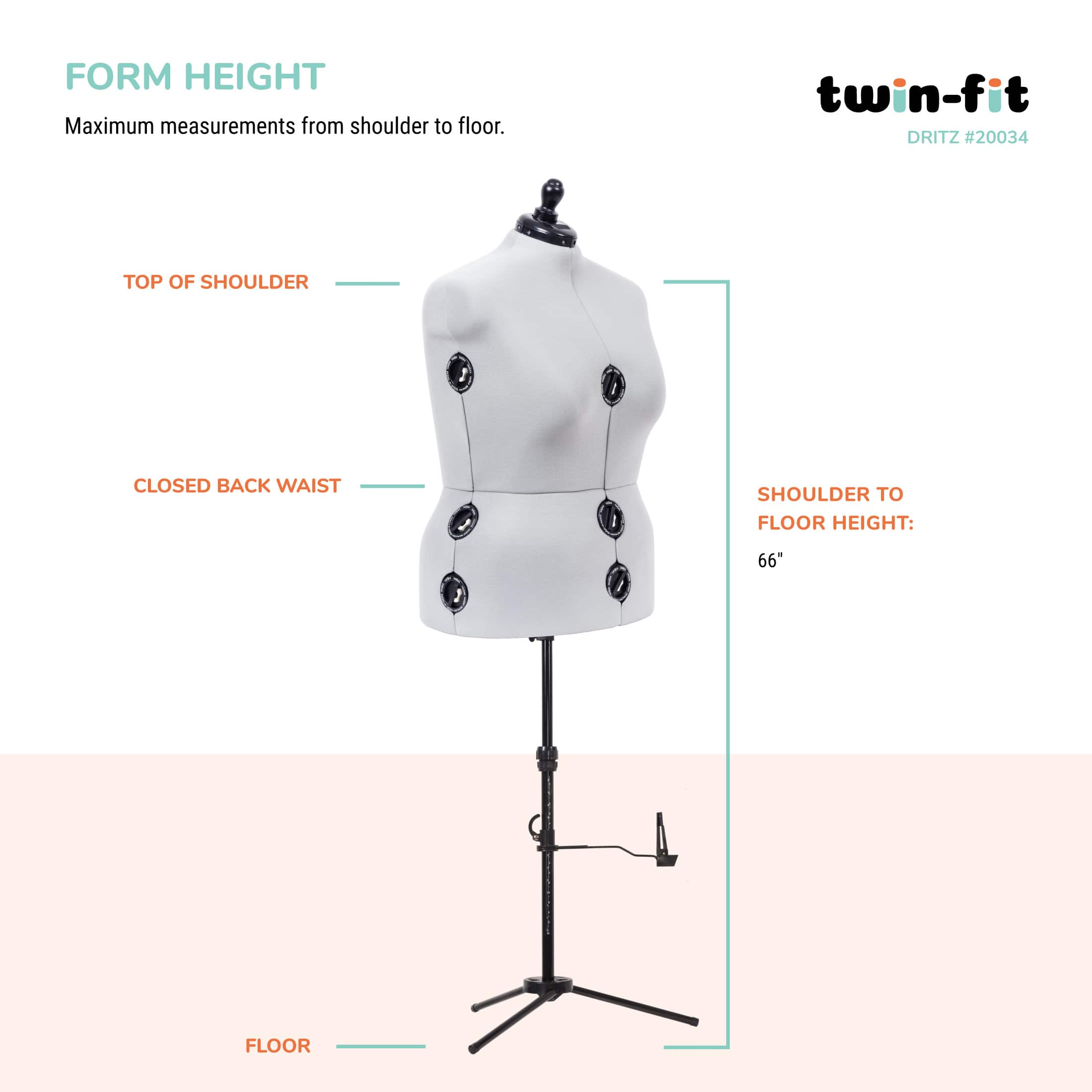 Dritz&#xAE; Twin-Fit Full Figure Dress Form with Adjustable Tri-Pod Stand