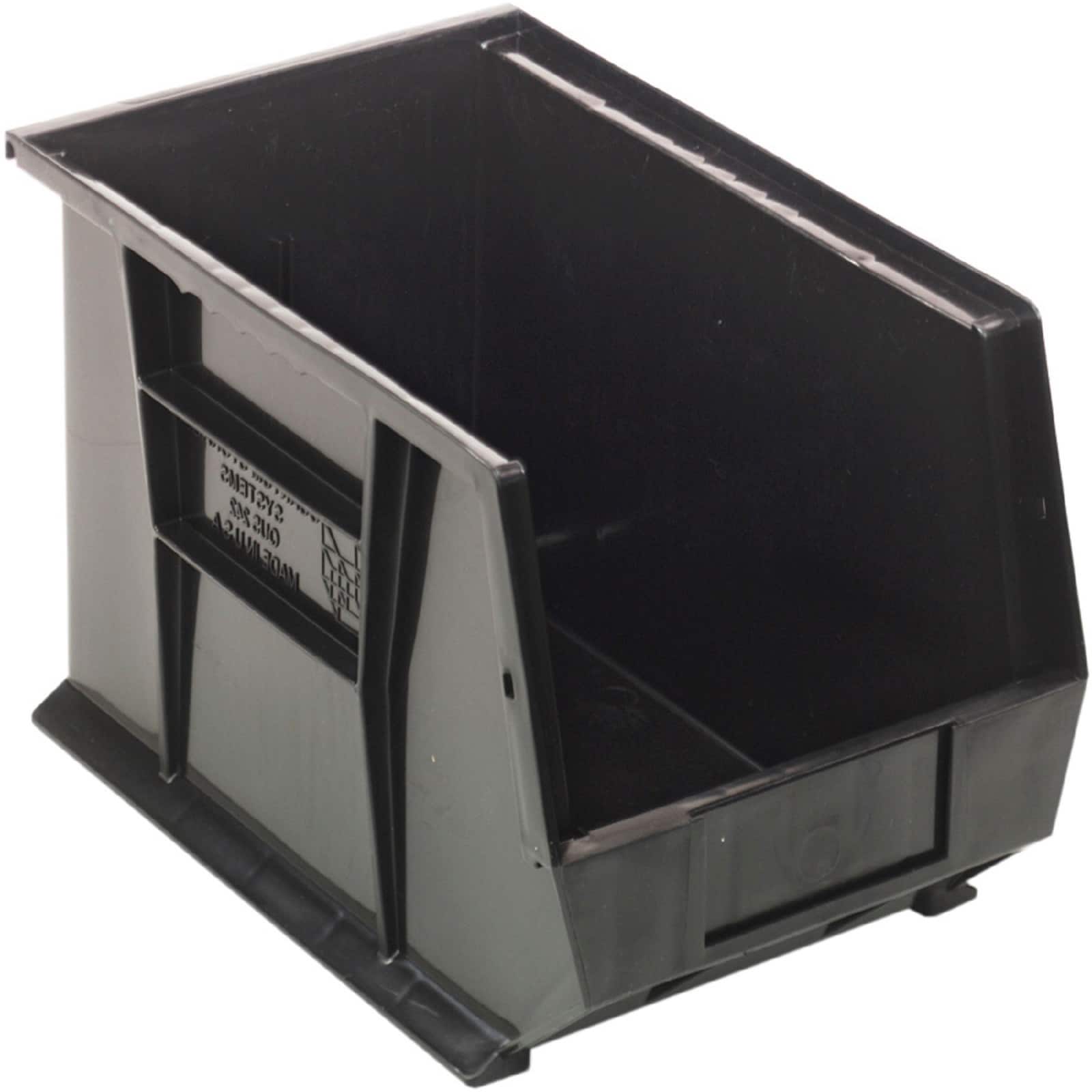 Quantum Storage Systems&#xAE; Black 13.625&#x22; x 8.25&#x22; x 8&#x22; ULTRA Stack &#x26; Hang Bins, 12ct.