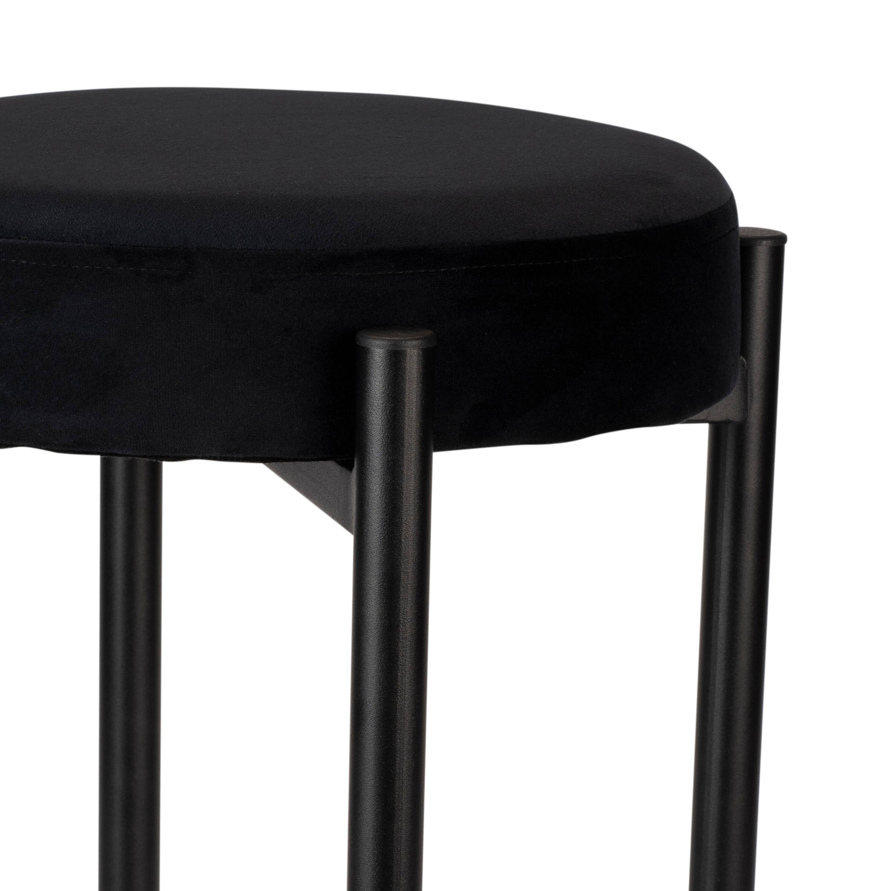 Home Details 18&#x22; Velour Vanity Stool