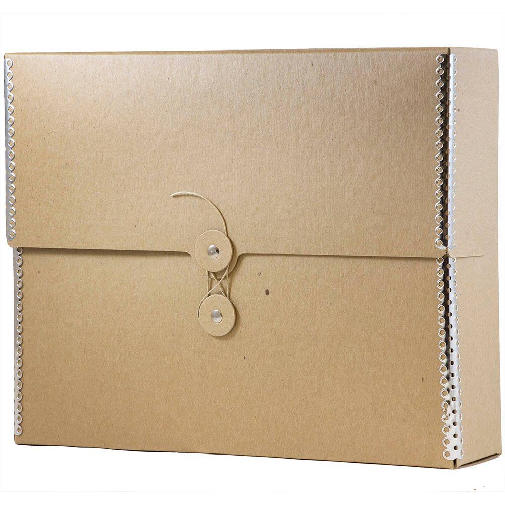 JAM Paper Kraft Brown with Metal Edge Button & String Tie Portfolio 9.5" x 12"