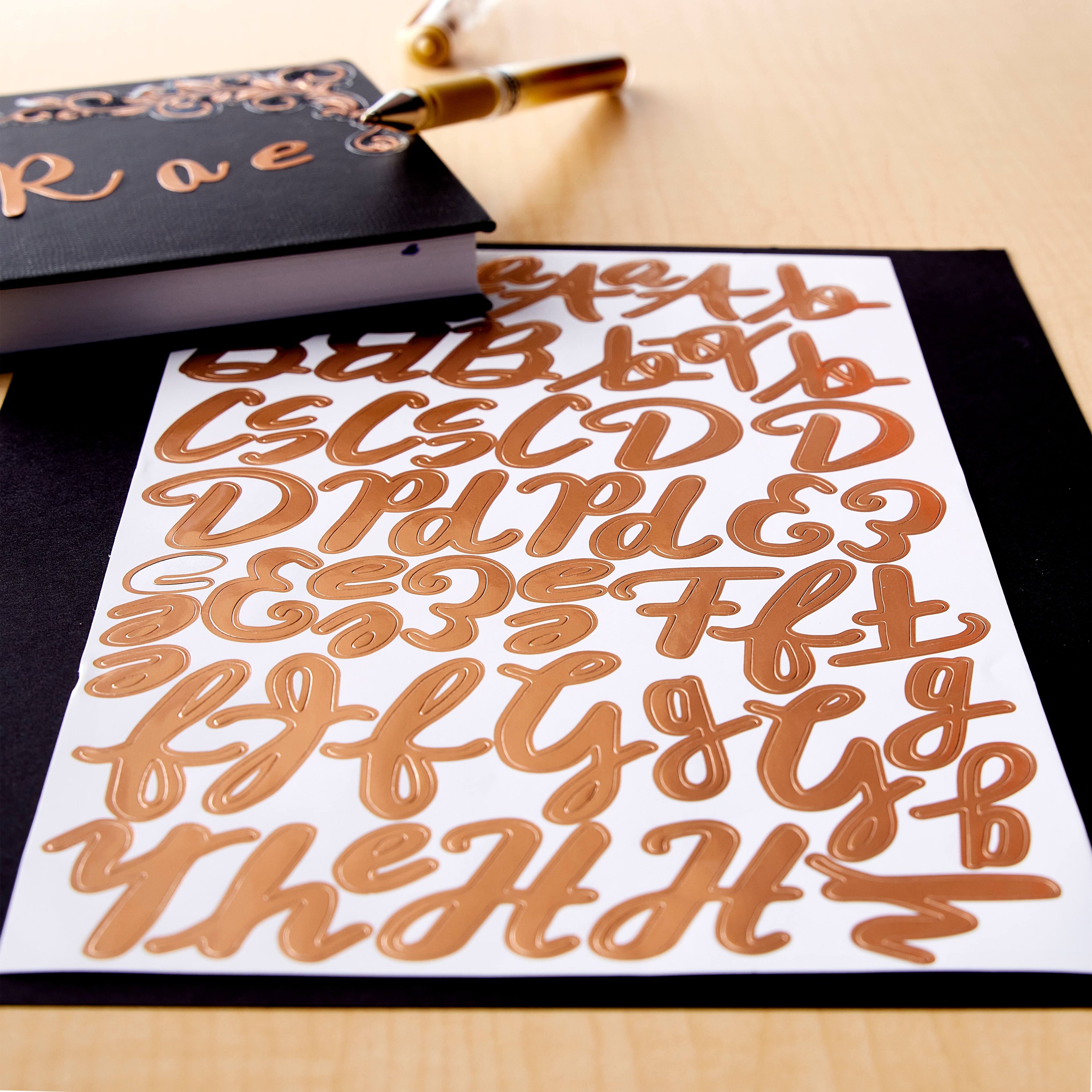 12 Packs: 235 ct. (2,820 total) Rose Gold Handwritten Alphabet Stickers by Recollections&#x2122;