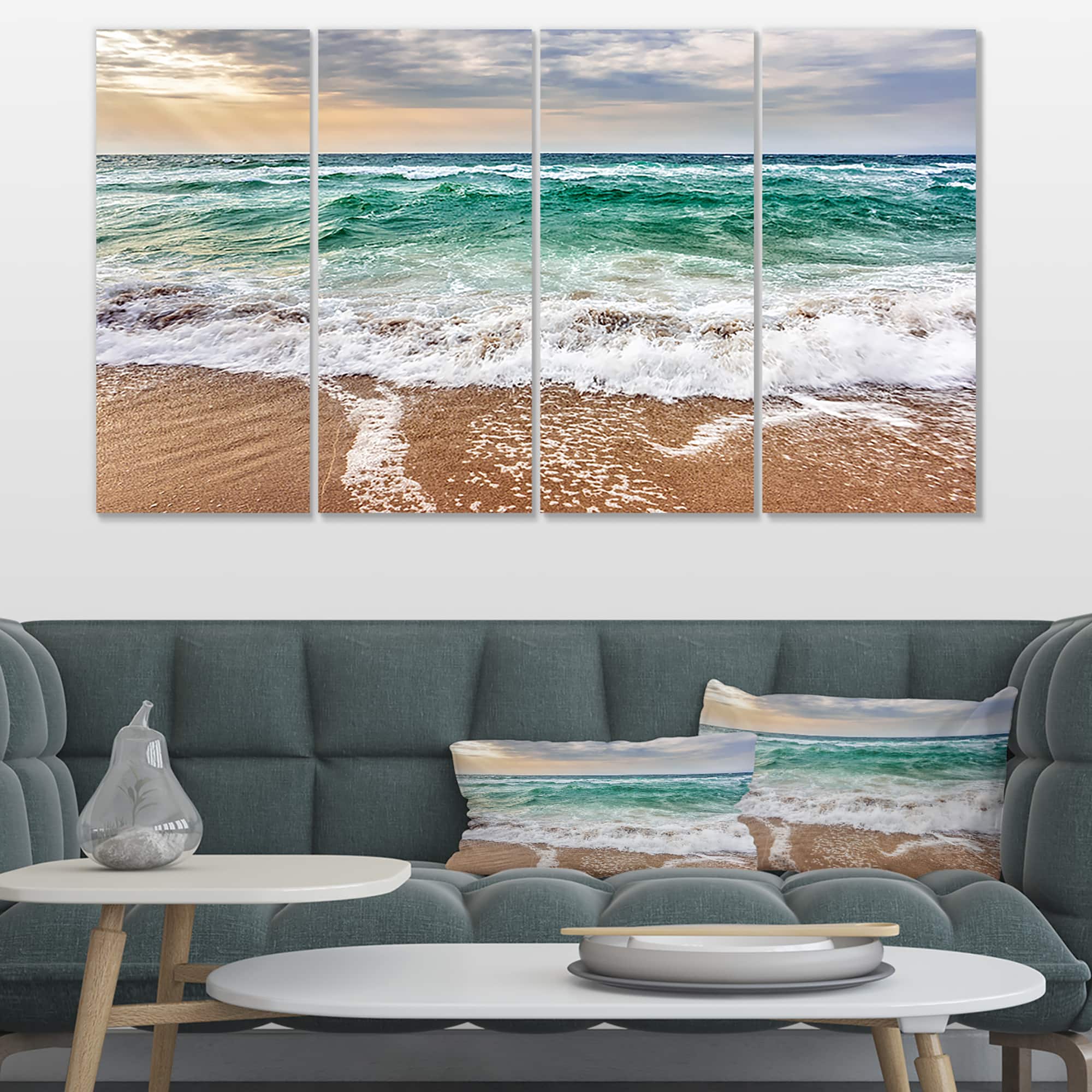 Designart - Crystal Clear Blue Foaming Waves