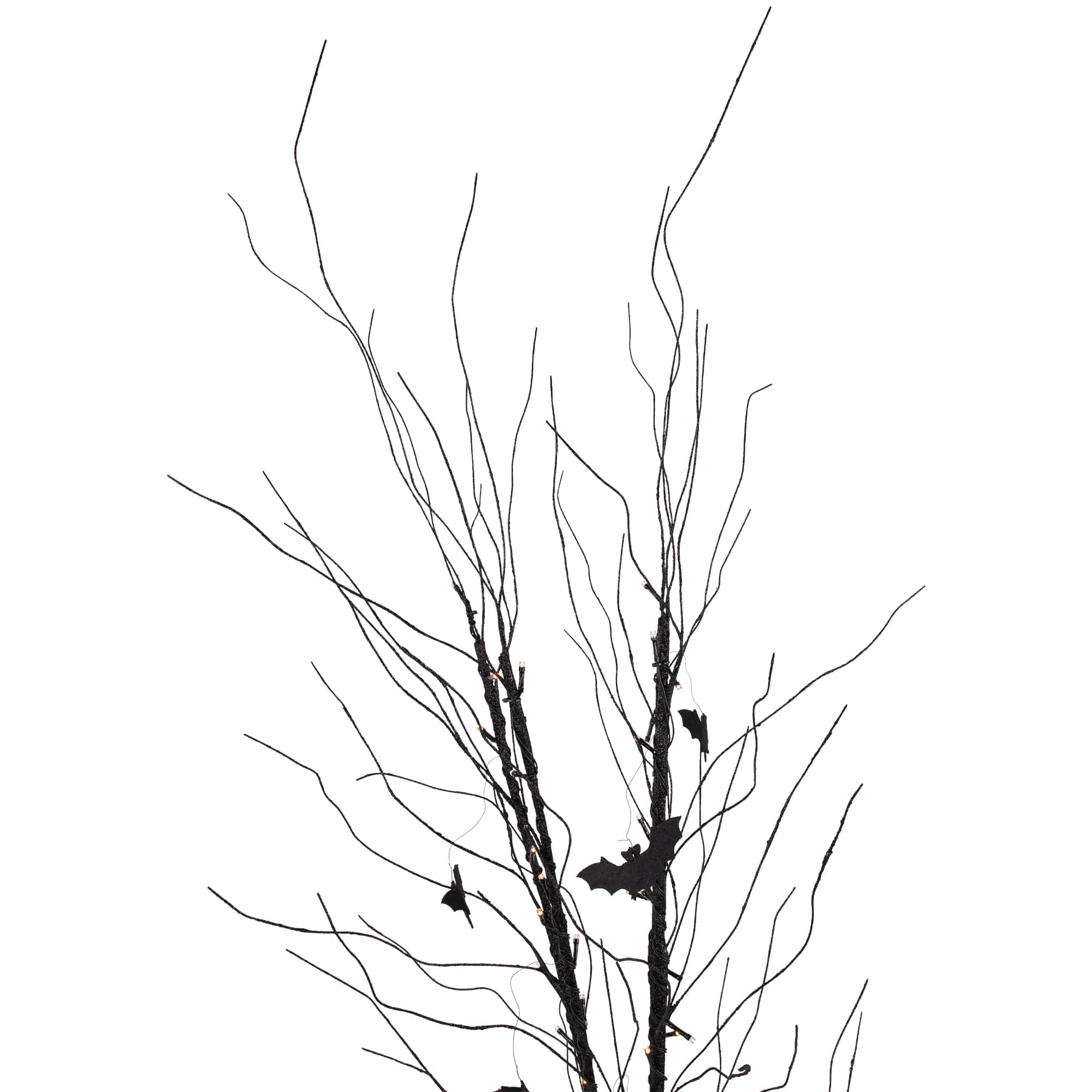 50" LED Black Halloween Branch Tree with Bats