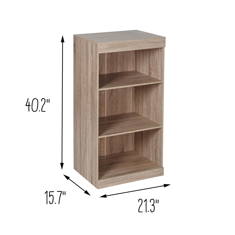 Honey Can Do Brown Freestanding Stackable Shelf Unit with 2 Shelves & Wood Finish