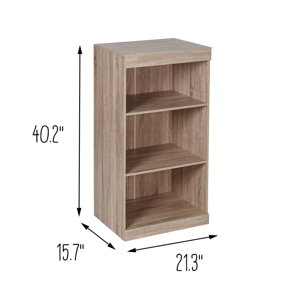 Honey Can Do Brown Freestanding Stackable Shelf Unit with 2 Shelves &#x26; Wood Finish