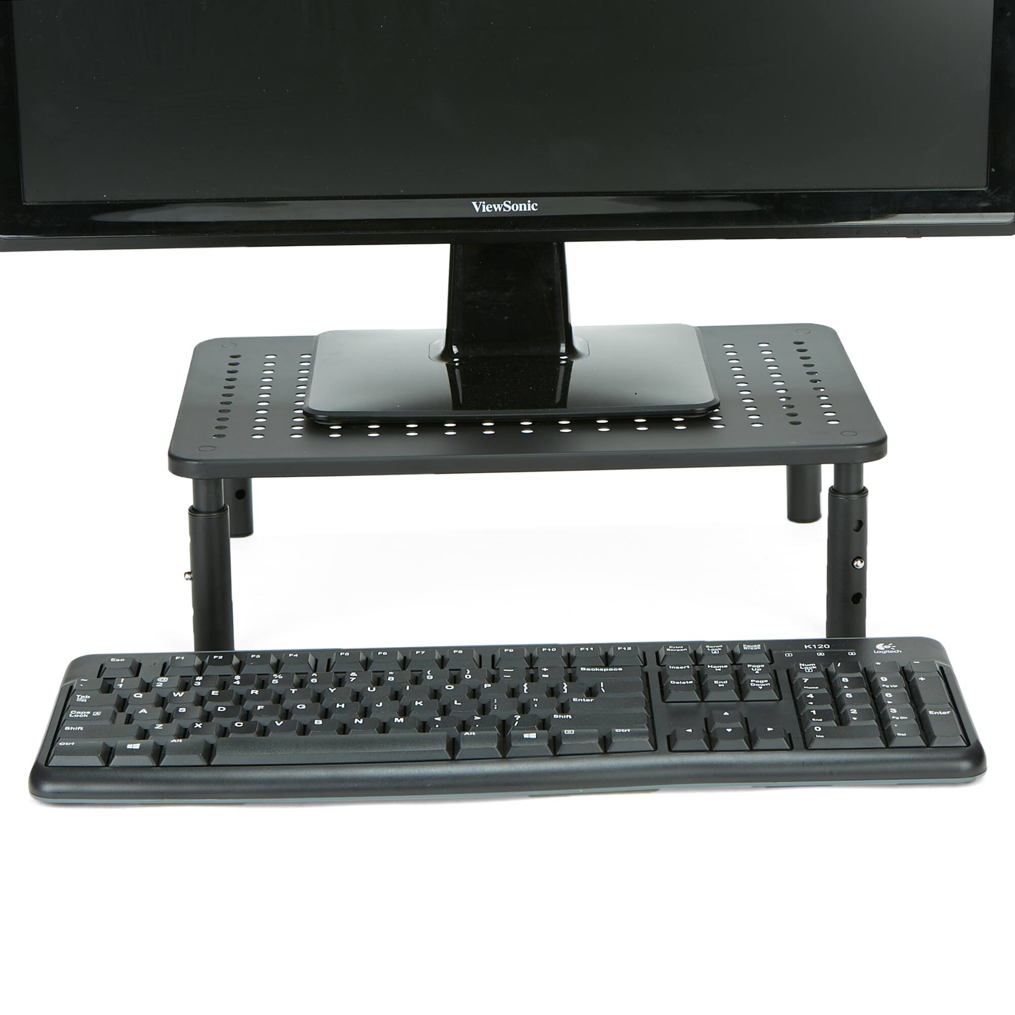 Mind Reader Black Vented Rectangle Monitor Stand