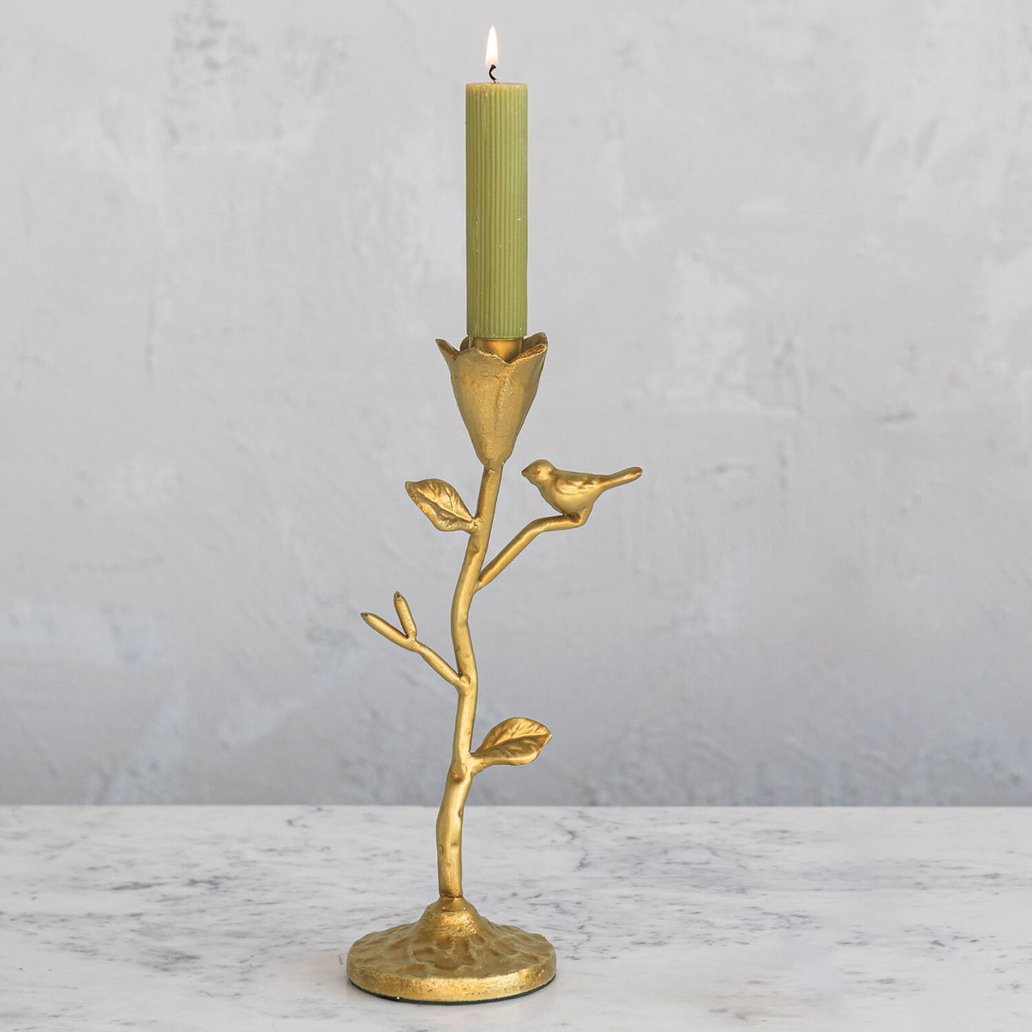 Hello Honey&#xAE; Gold 10.5&#x22; Single Taper Metal Candelabra