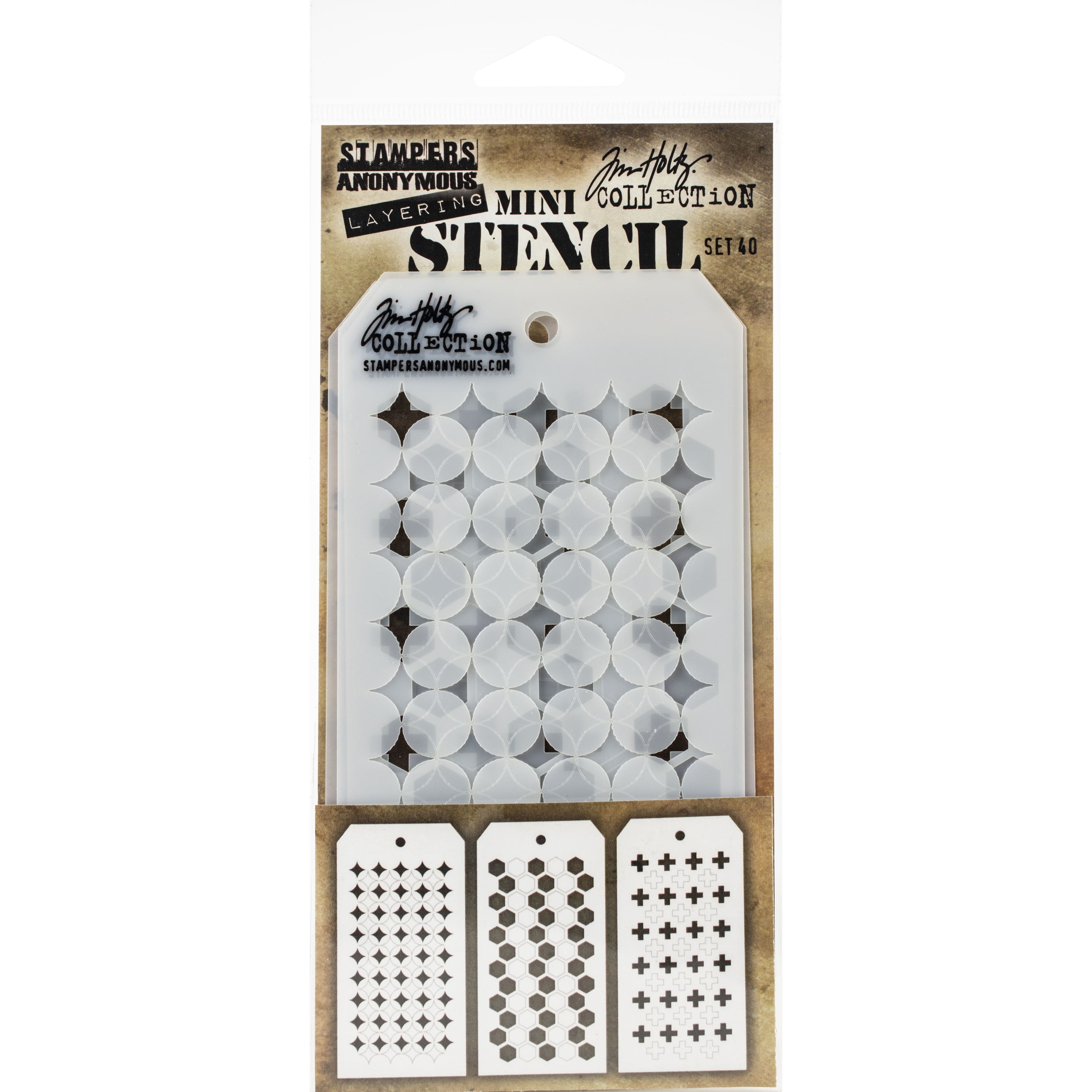 Stampers Anonymous Tim Holtz&#xAE; Mini Layered Stencil Set #40