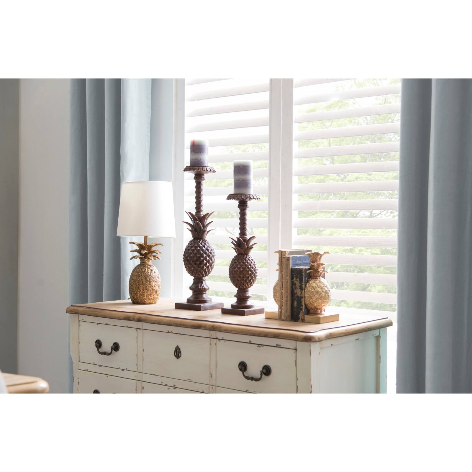 Hello Honey® 9" Pineapple Shaped Gold Bookend Set