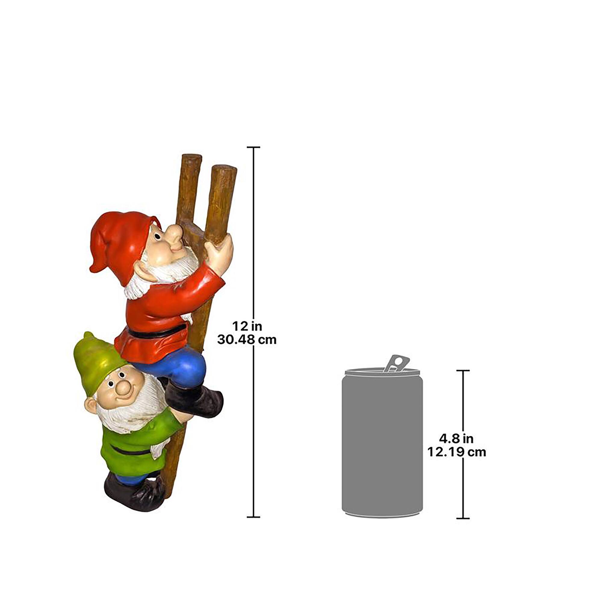 Design Toscano 12&#x22; Up the Ladder: Climbing Garden Gnome Statue