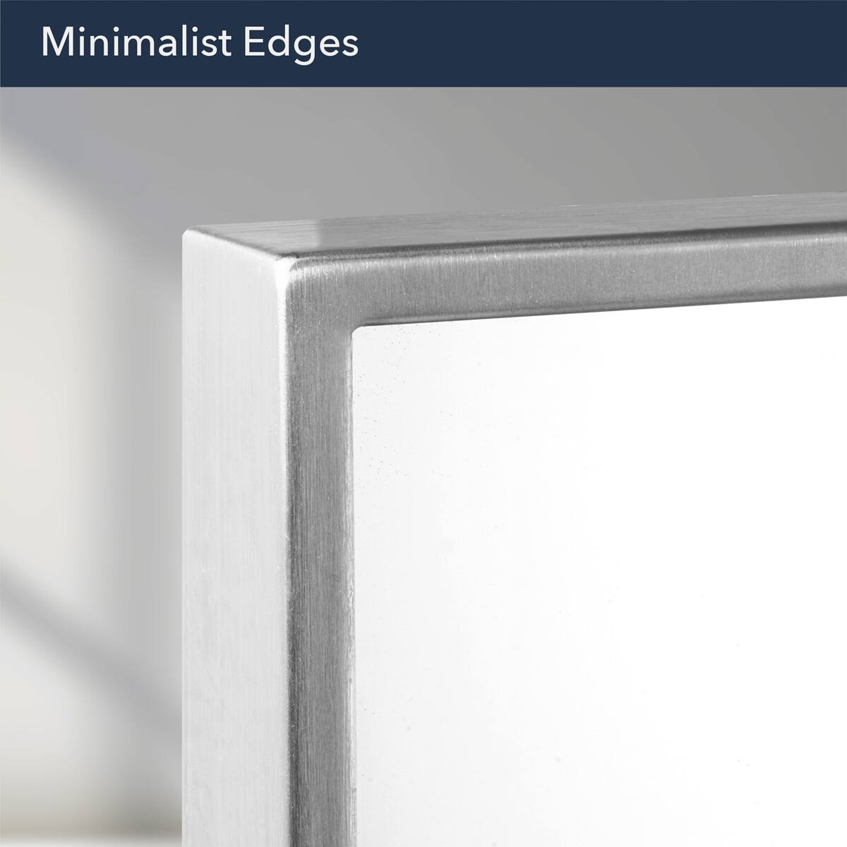 Head West Brushed Nickel Rectangular Framed Accent Vanity Mirror