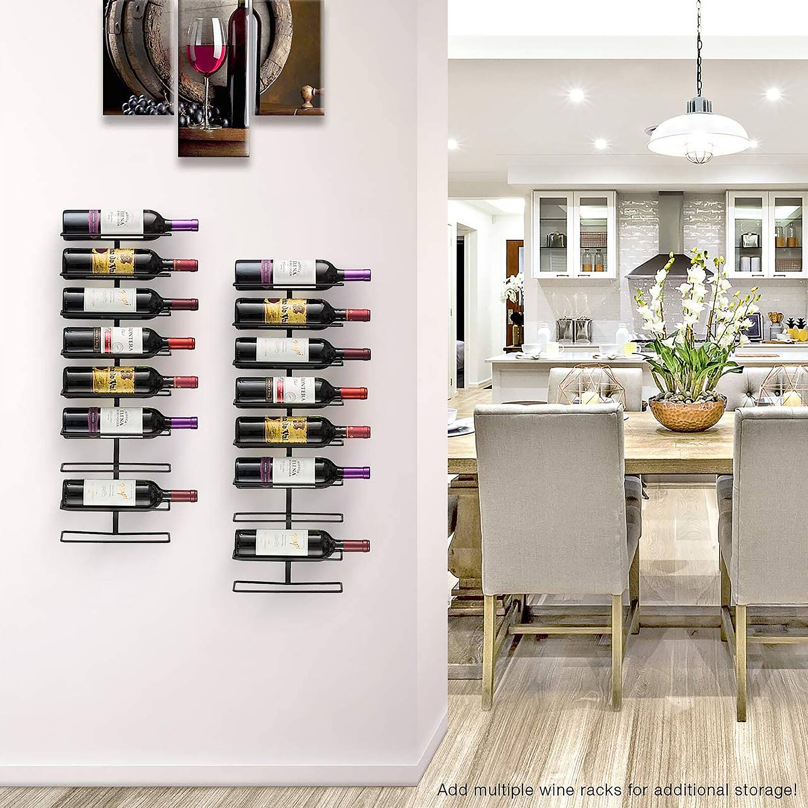 Sorbus 9-Bottle Wall Mounted Wine Rack, 2ct.