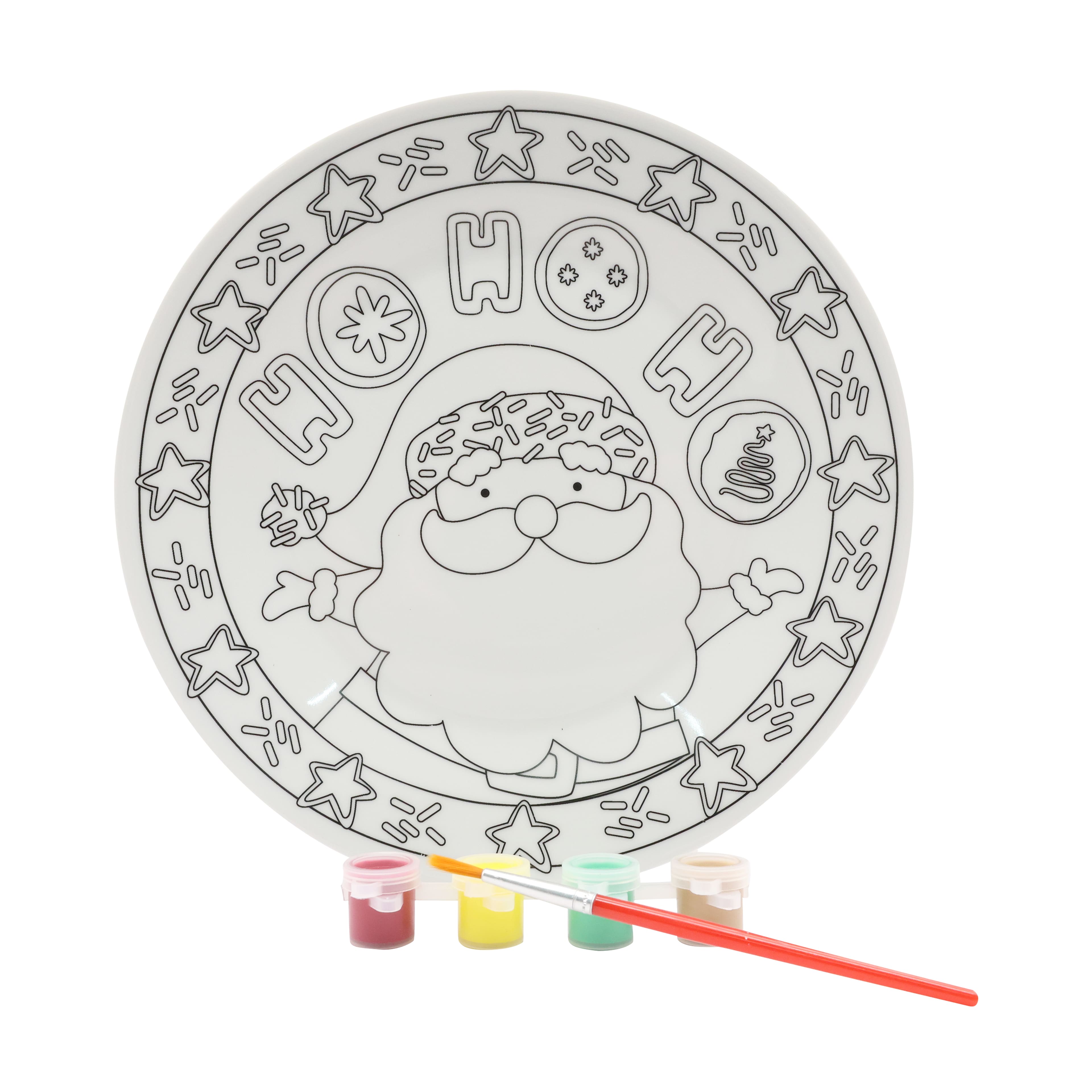 Christmas Santa Color-In Ceramic Plate Kit by Creatology&#x2122;