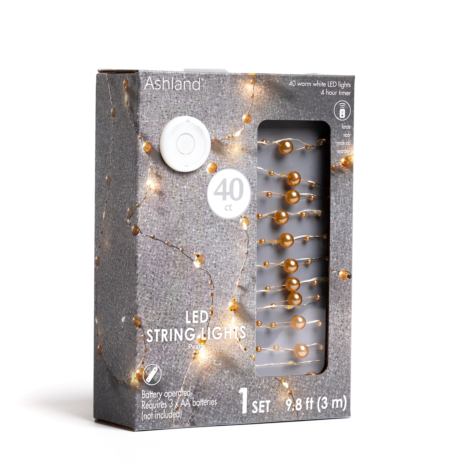 12 Pack: 40ct. Warm White Gold Pearl LED String Lights by Ashland®