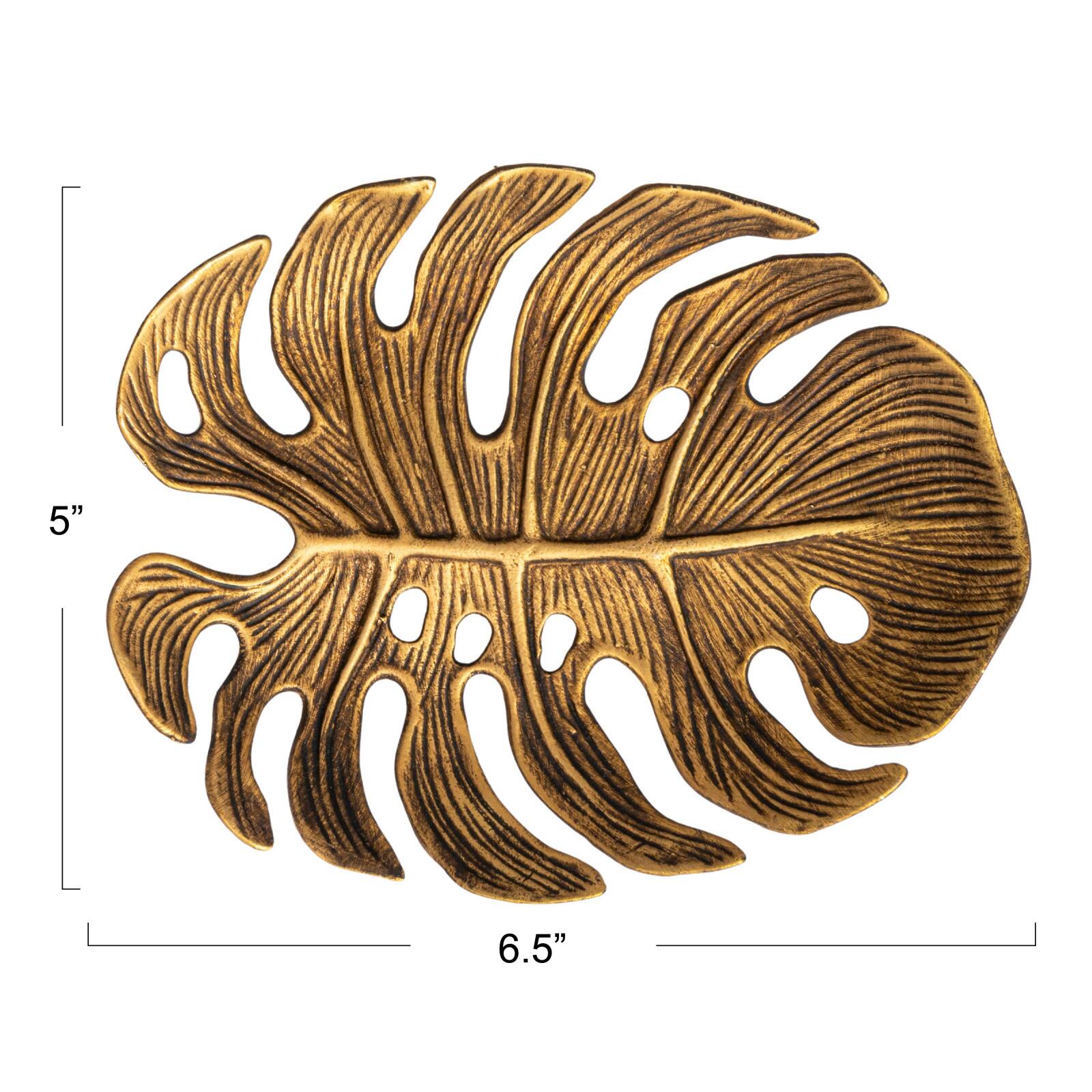 Hello Honey® 6.5" Antique Monstera Leaf Tabletop Accent