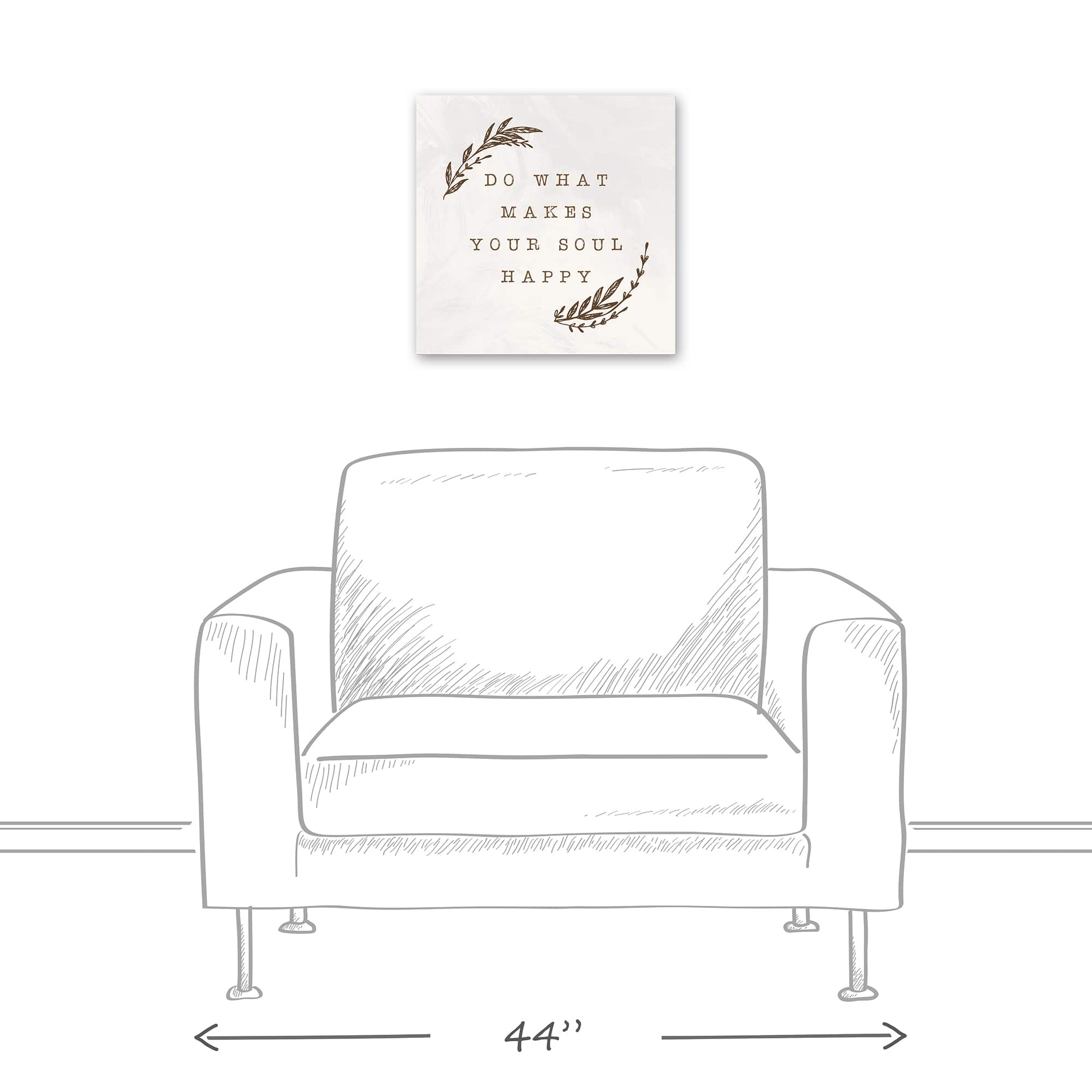 Do What Makes Your Soul Happy Brown 16" x 16" Canvas Wall Art