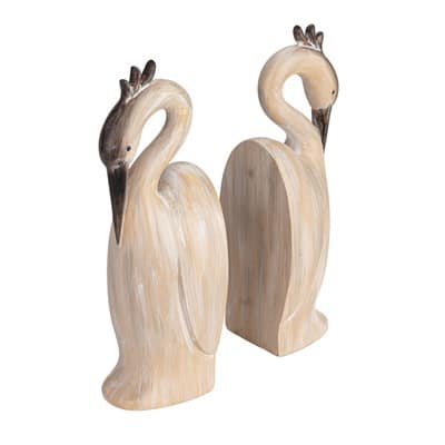 10" Cream Heron Bookends Set | Michaels