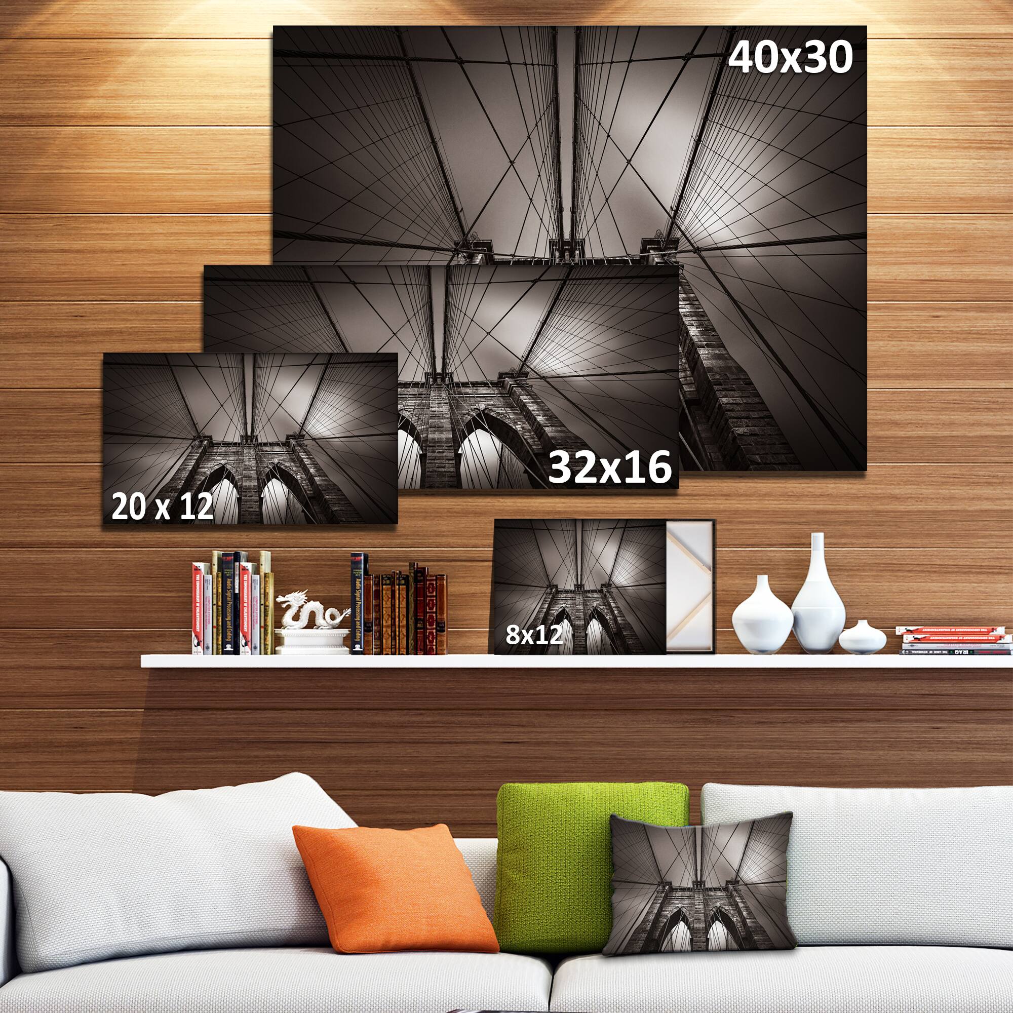 Designart - Brooklyn Bridge in NYC USA - Extra Large Canvas Art Print