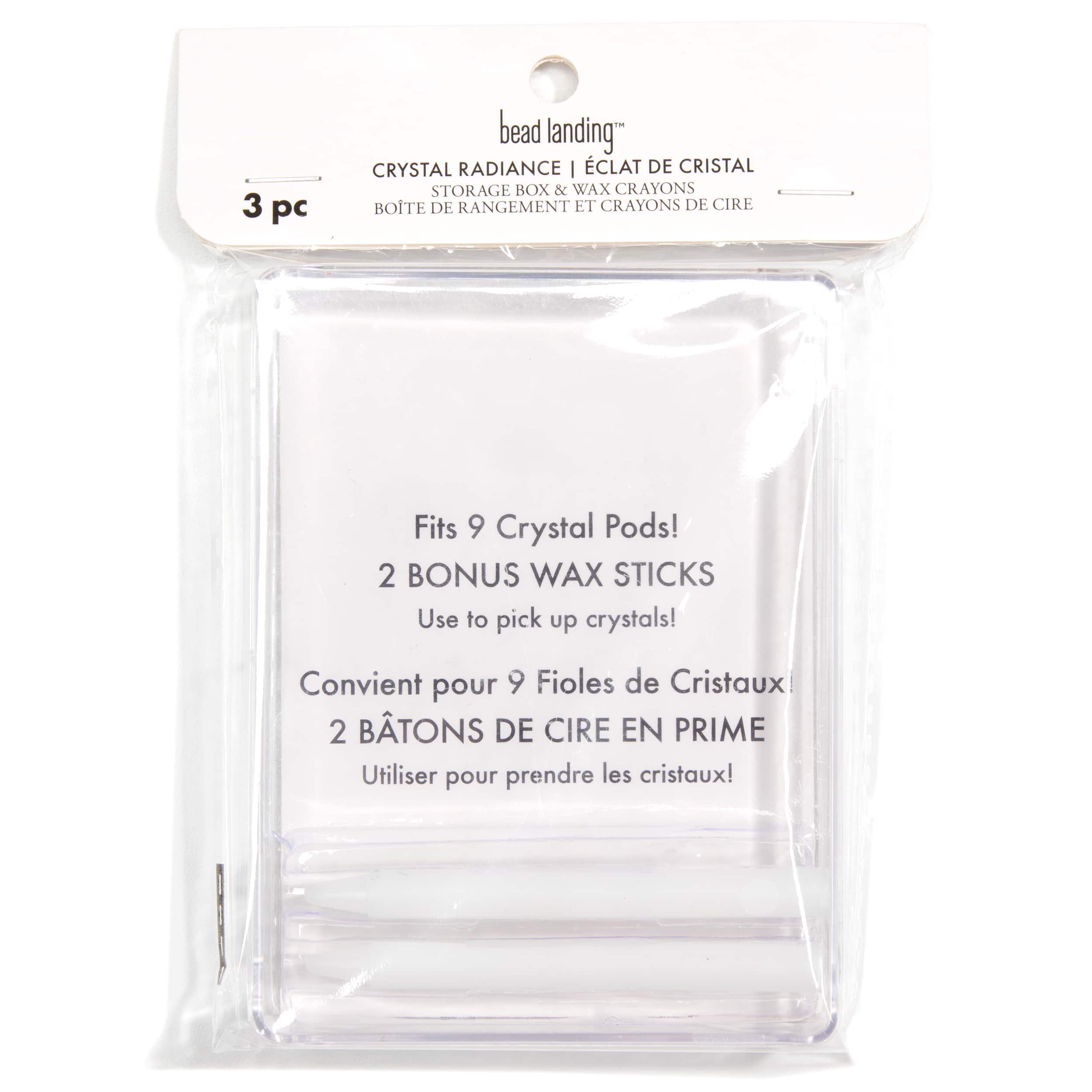 Boîte de rangement avec crayons de cire Éclat de cristal de Bead Landing