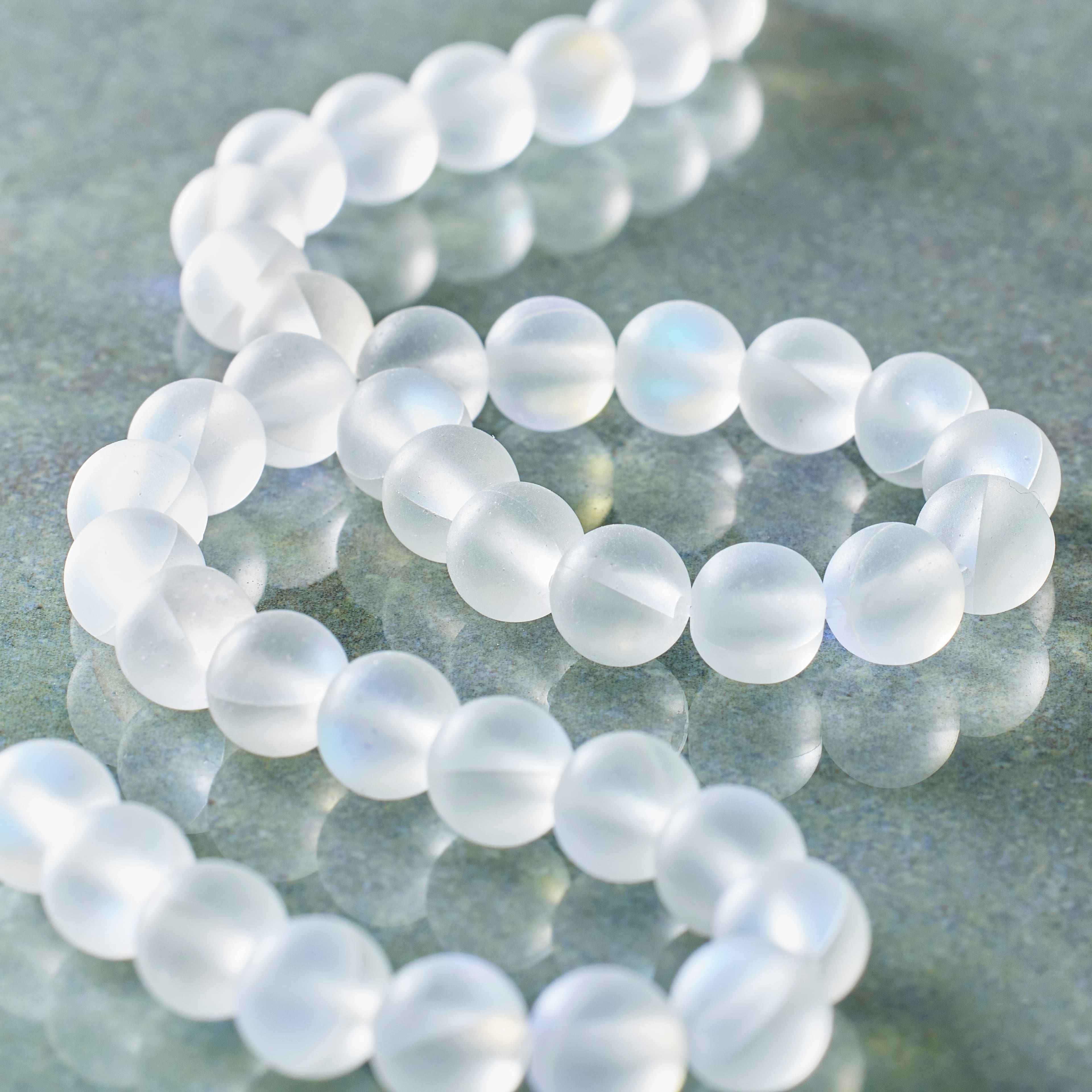 12 Pack: White Opal Glass Round Beads, 6mm by Bead Landing™