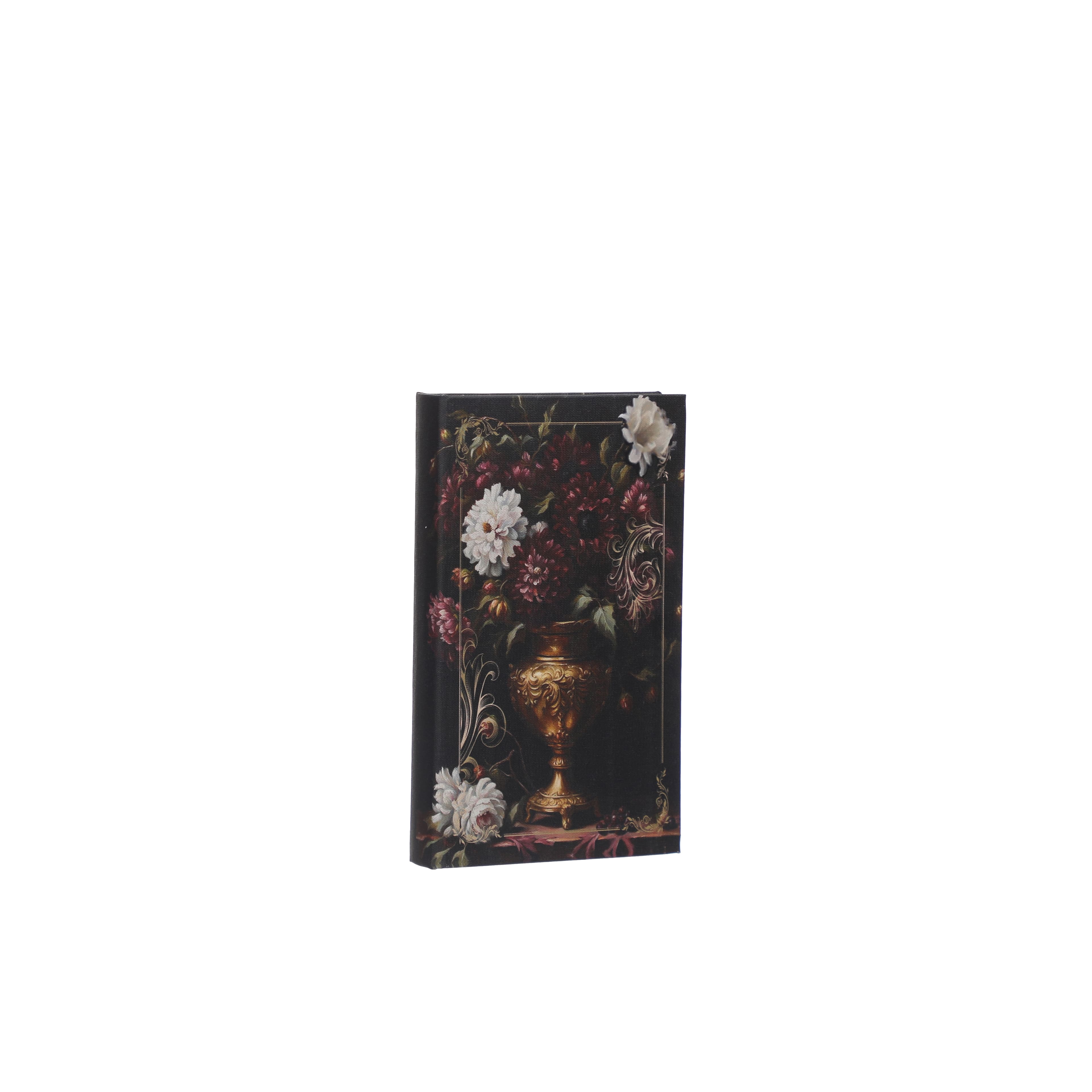 8.25&#x22; Black, Cream &#x26; Burgundy Floral Tabletop Book Box by Ashland&#xAE;