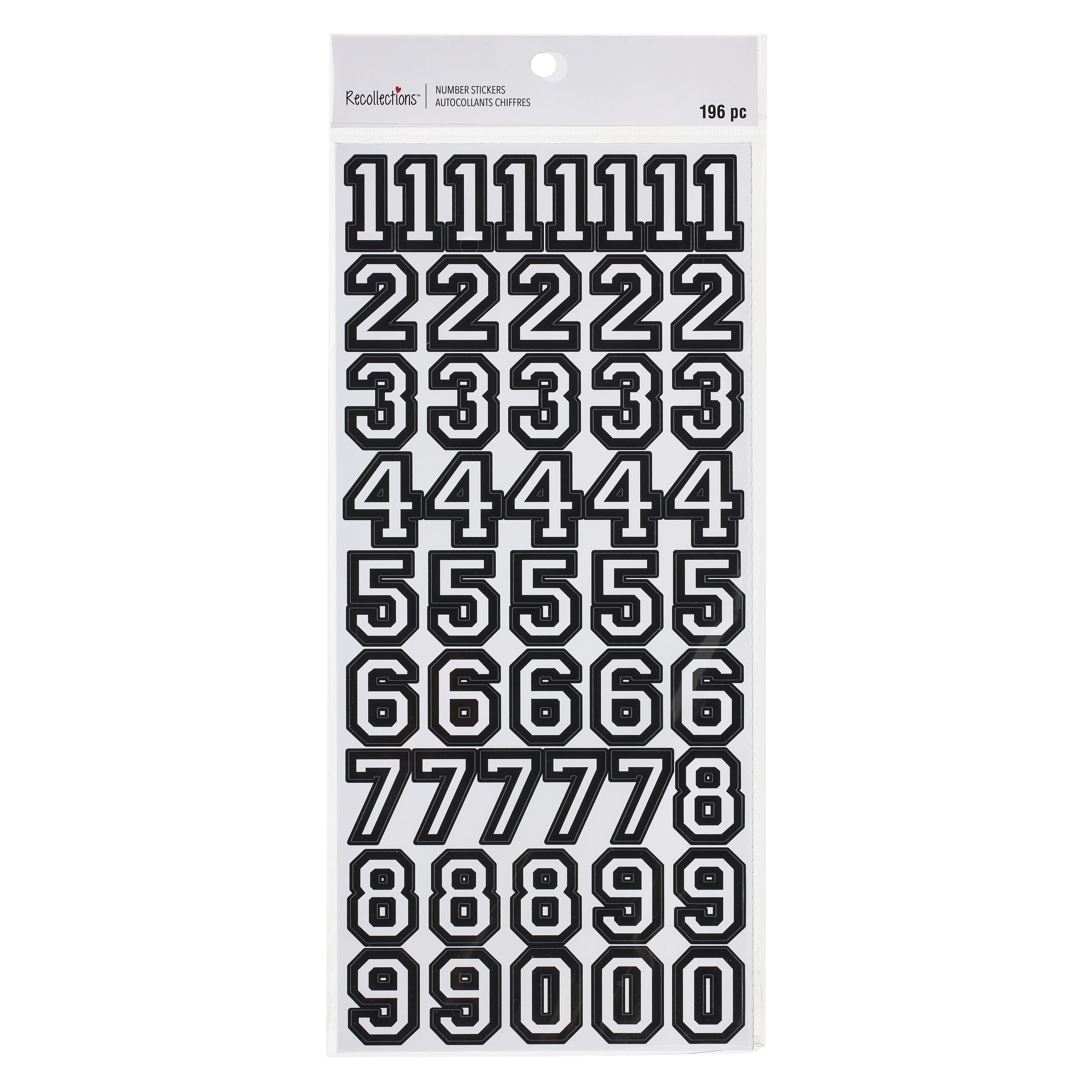 Black &#x26; White Letterman Number Stickers by Recollections&#x2122;
