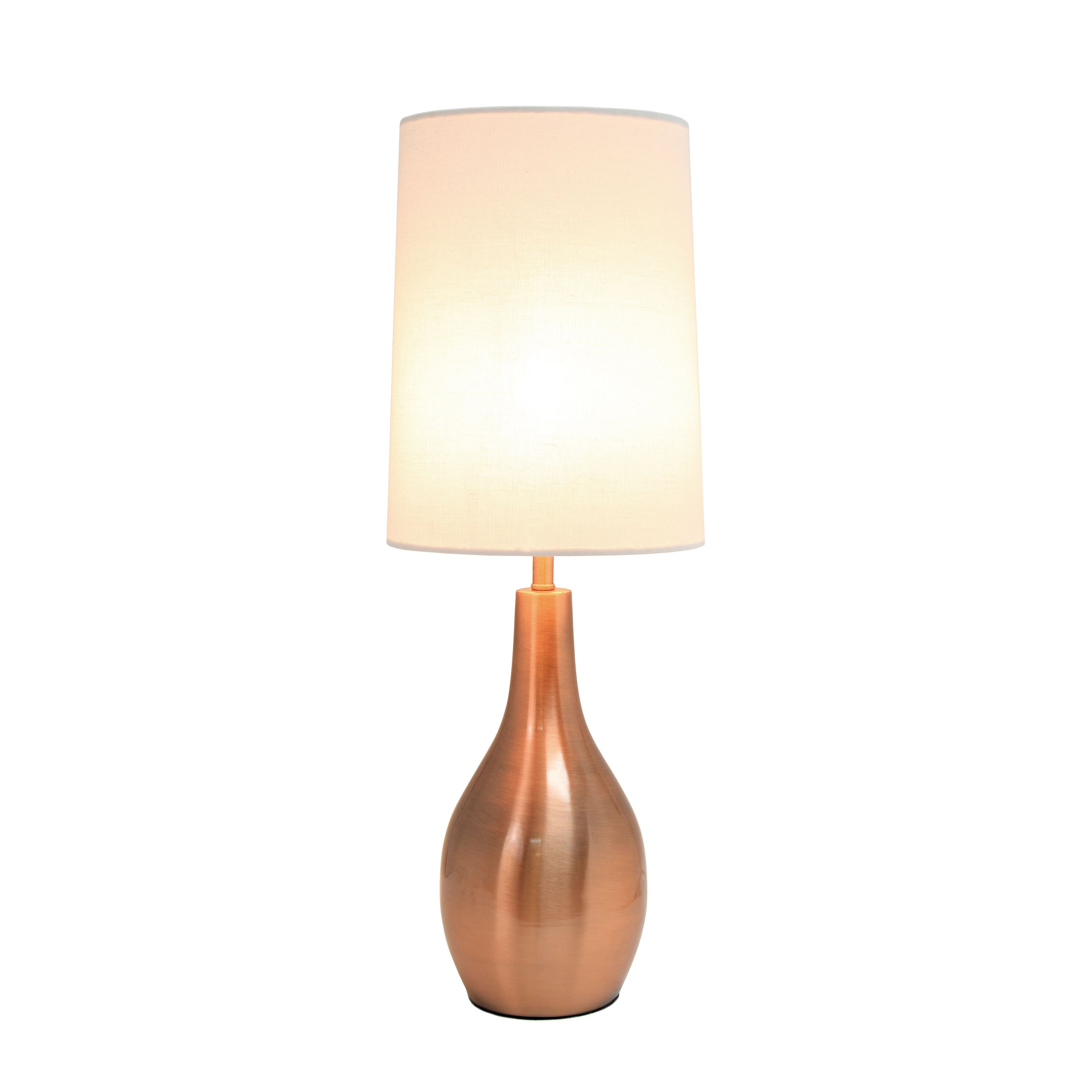 Simple Designs 19.5&#x22; Tear Drop Table Lamp with Fabric Drum Shade