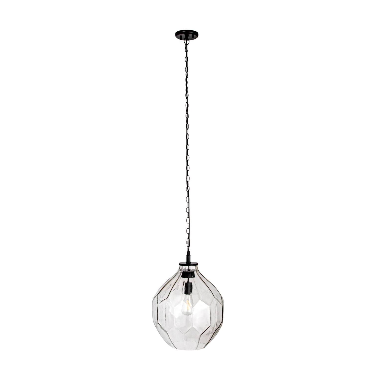 Hello Honey&#xAE; Matte Black Oversized Geometric Glass Ceiling Light