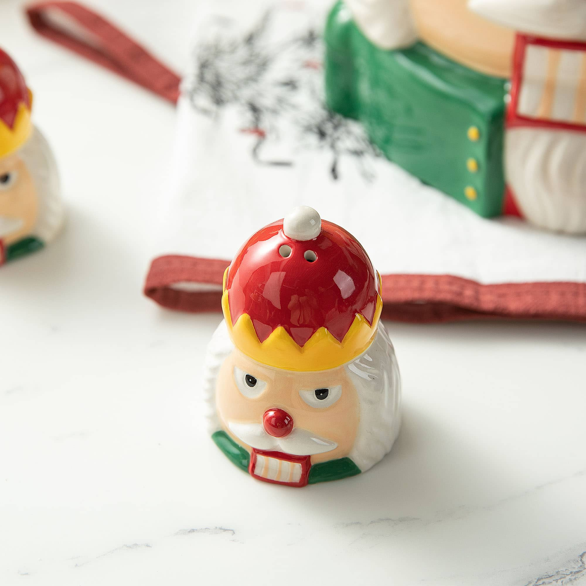 Glitzhome&#xAE; Dolomite Christmas Nutcracker Cookie Jar Set