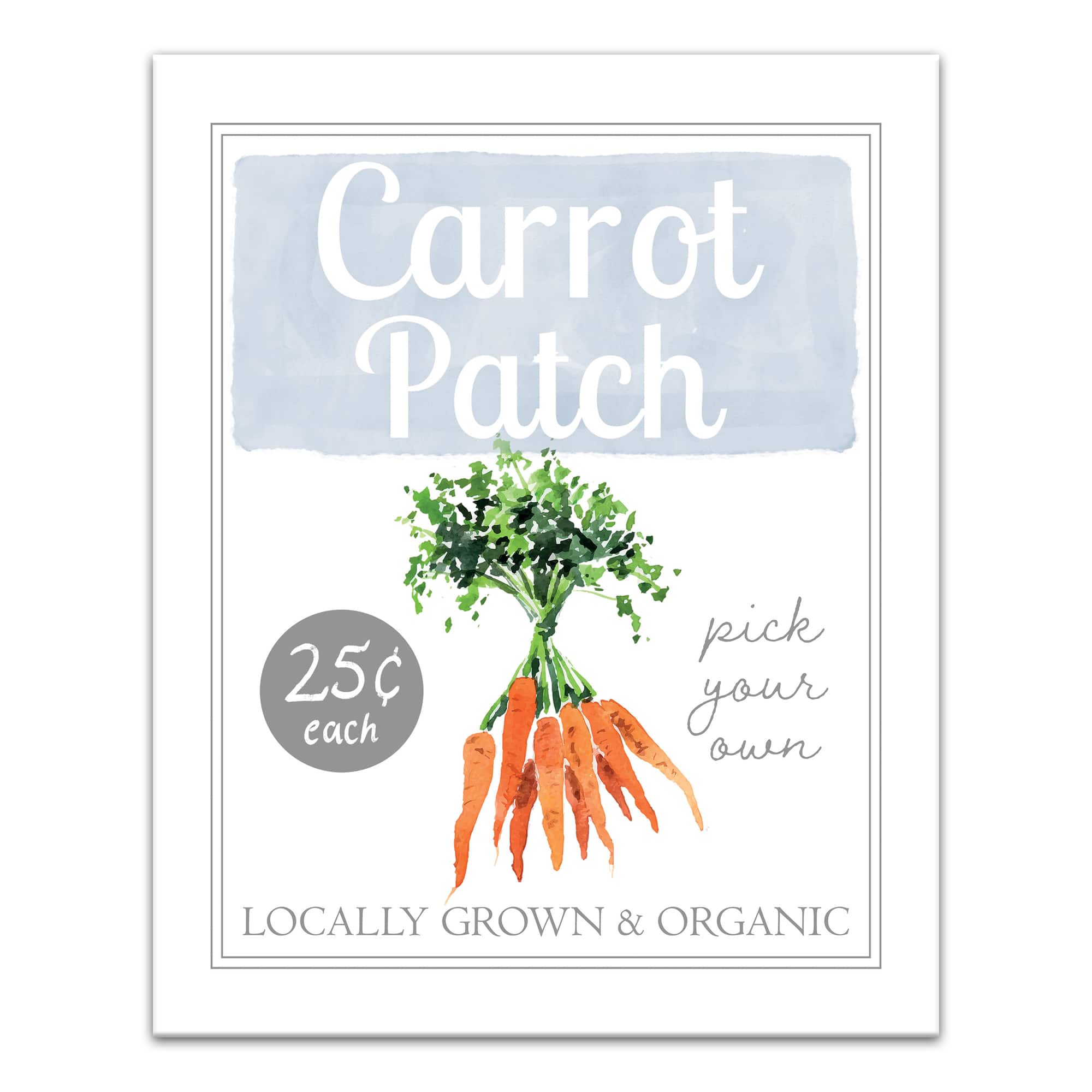 Carrot Patch Sign 2 16&#x22; x 20&#x22; Canvas Wall Art