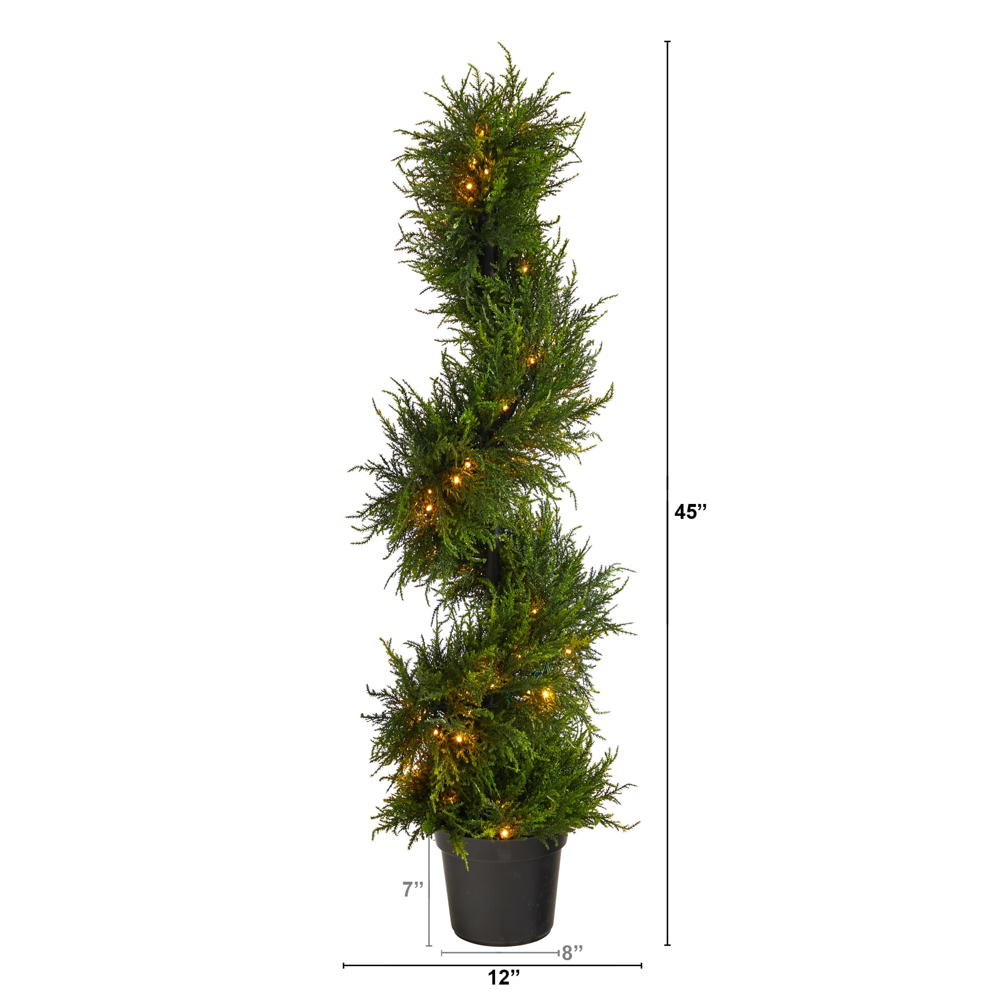 3.75ft. Pre-Lit Spiral Cypress Artificial Potted Tree, Clear LED Lights