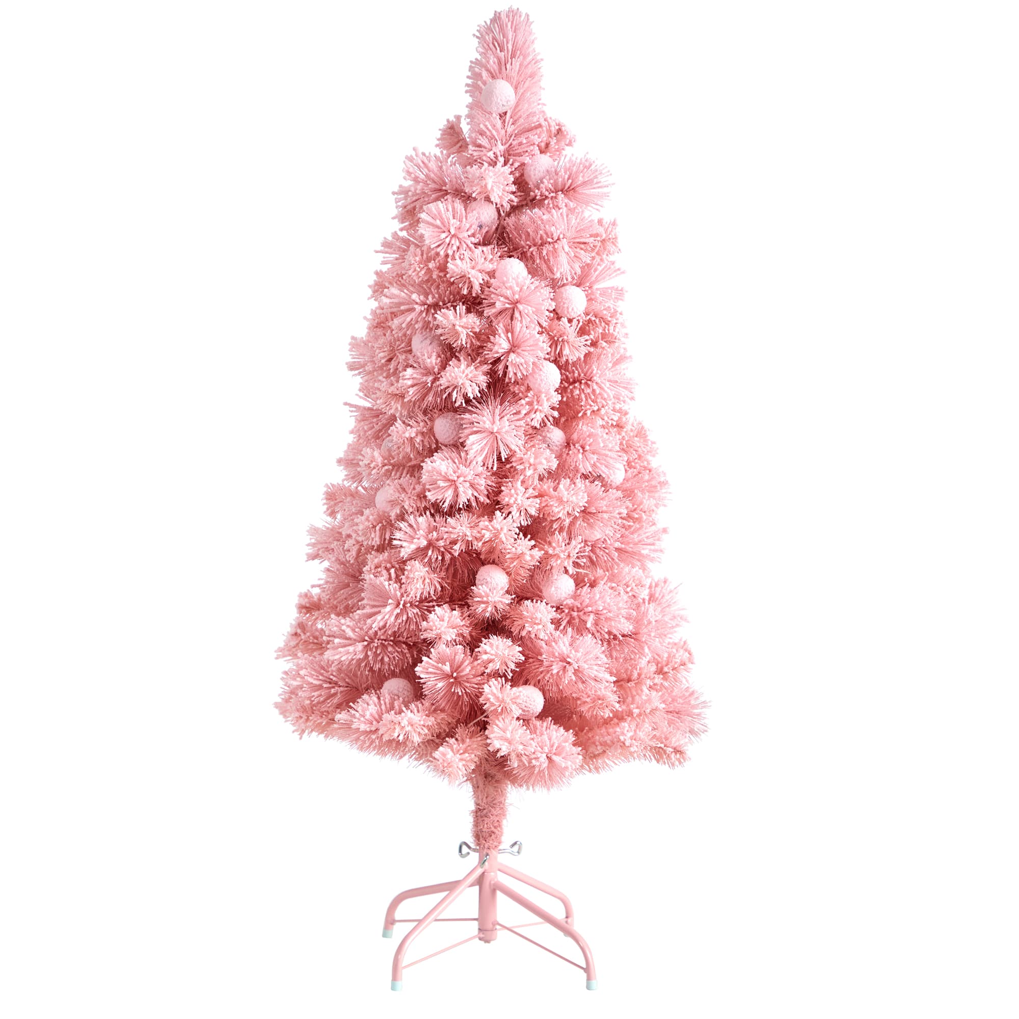 4ft. Pre-Lit Frosted Pink Cashmere Artificial Christmas Tree, Multicolor LED Lights