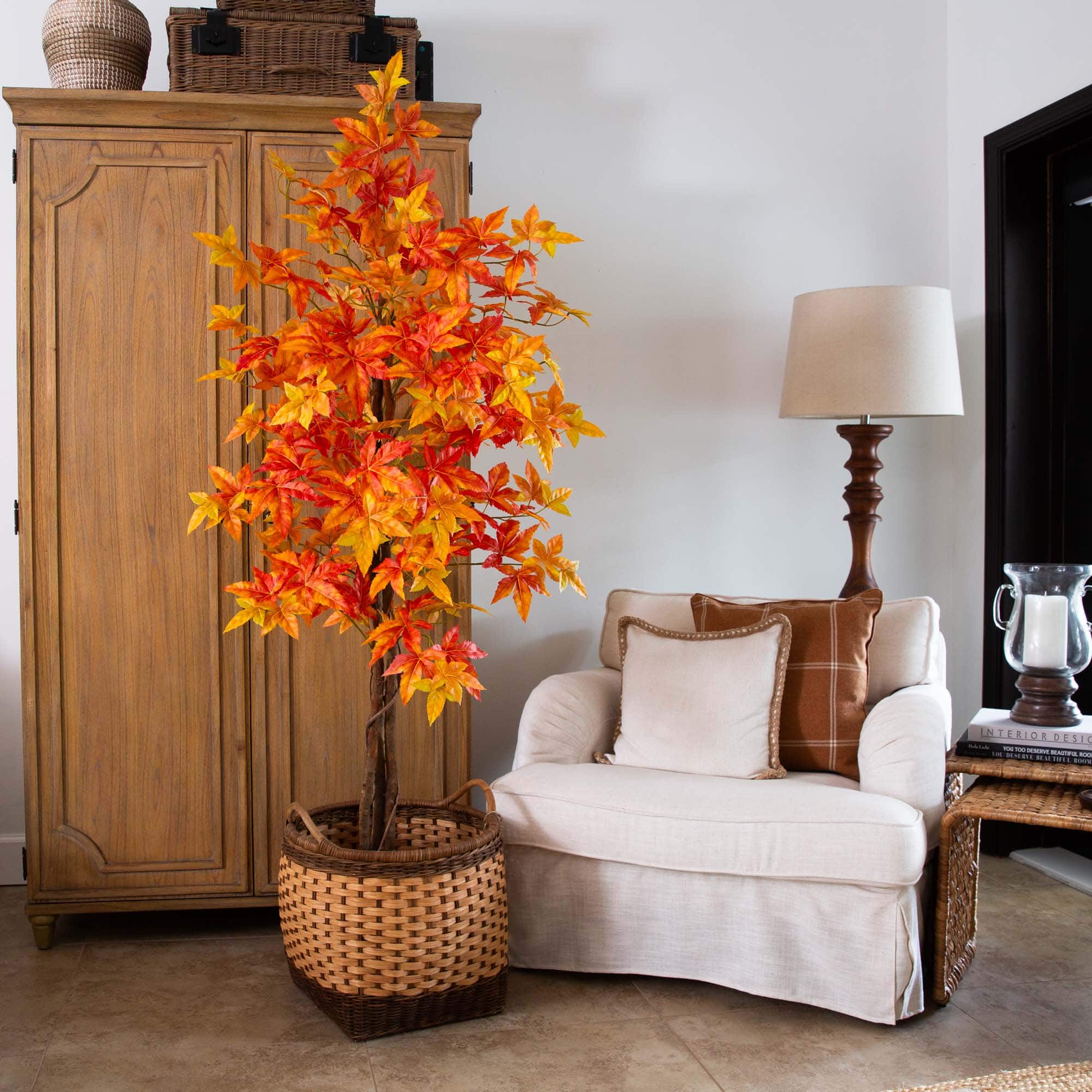 6ft. Deluxe Potted Artificial Autumn Maple Tree