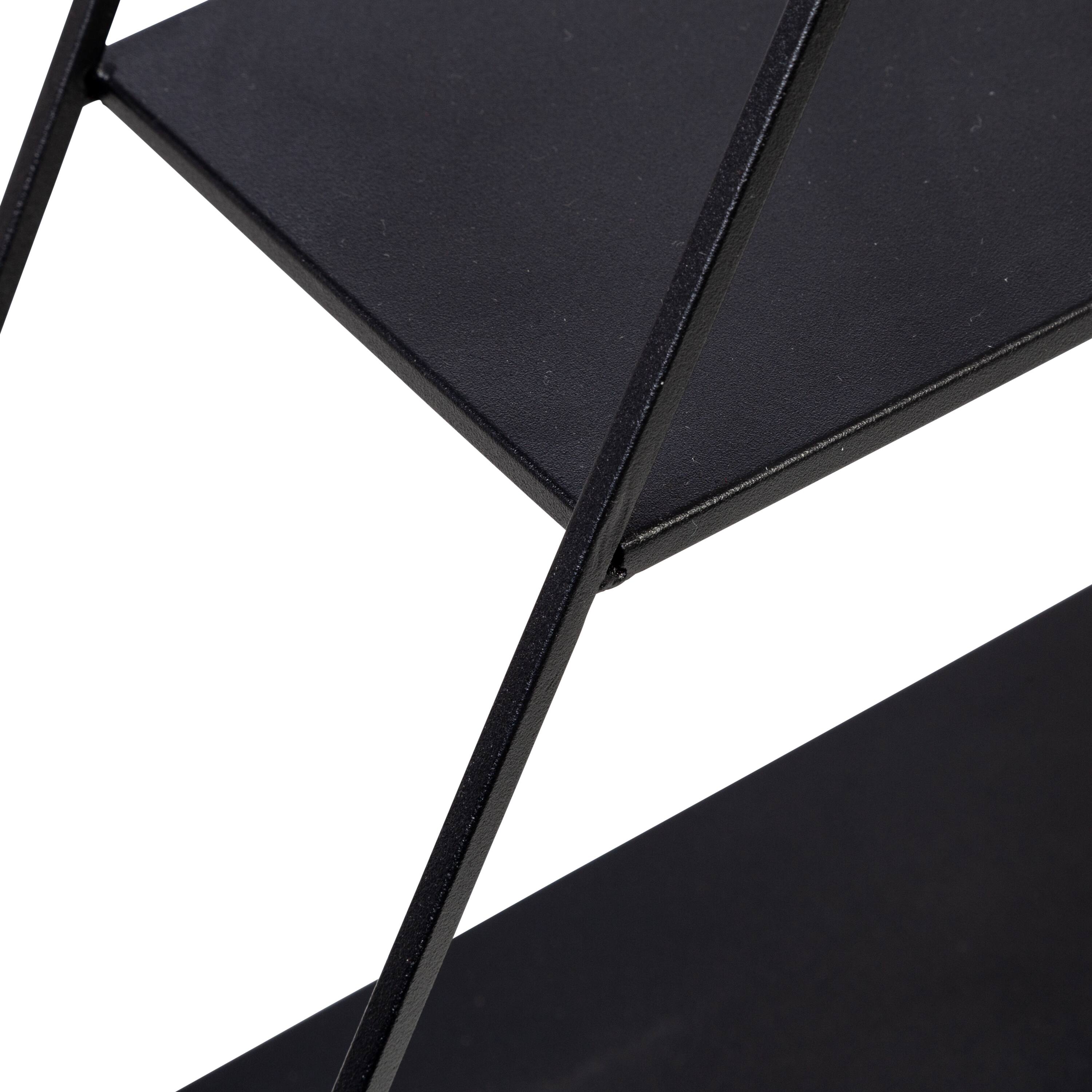Honey Can Do 28" Black Three-Tier Triangle Decorative Metal Wall Shelf