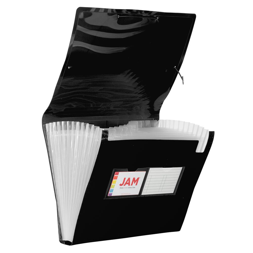 JAM Paper 9&#x22; x 13&#x22; Plastic Accordion Folder