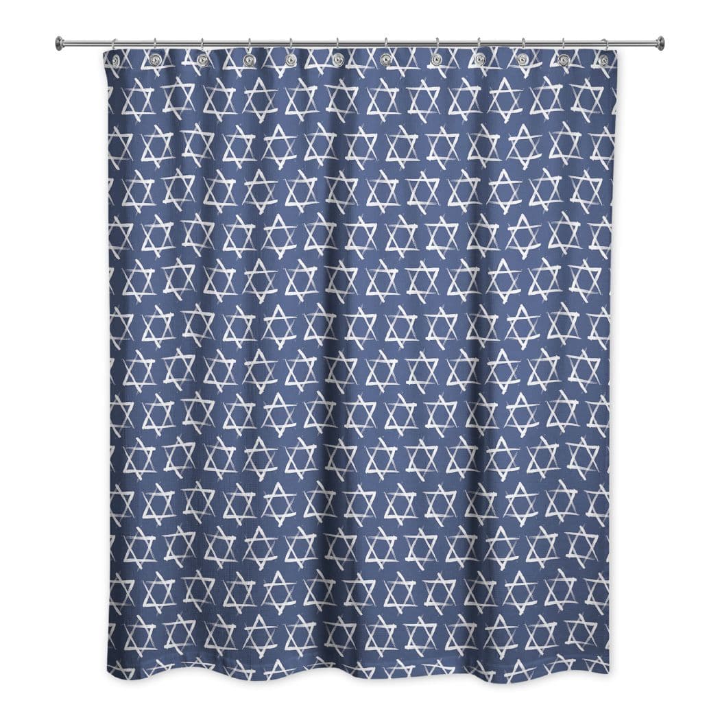 Brush Stroke Star of David Shower Curtain