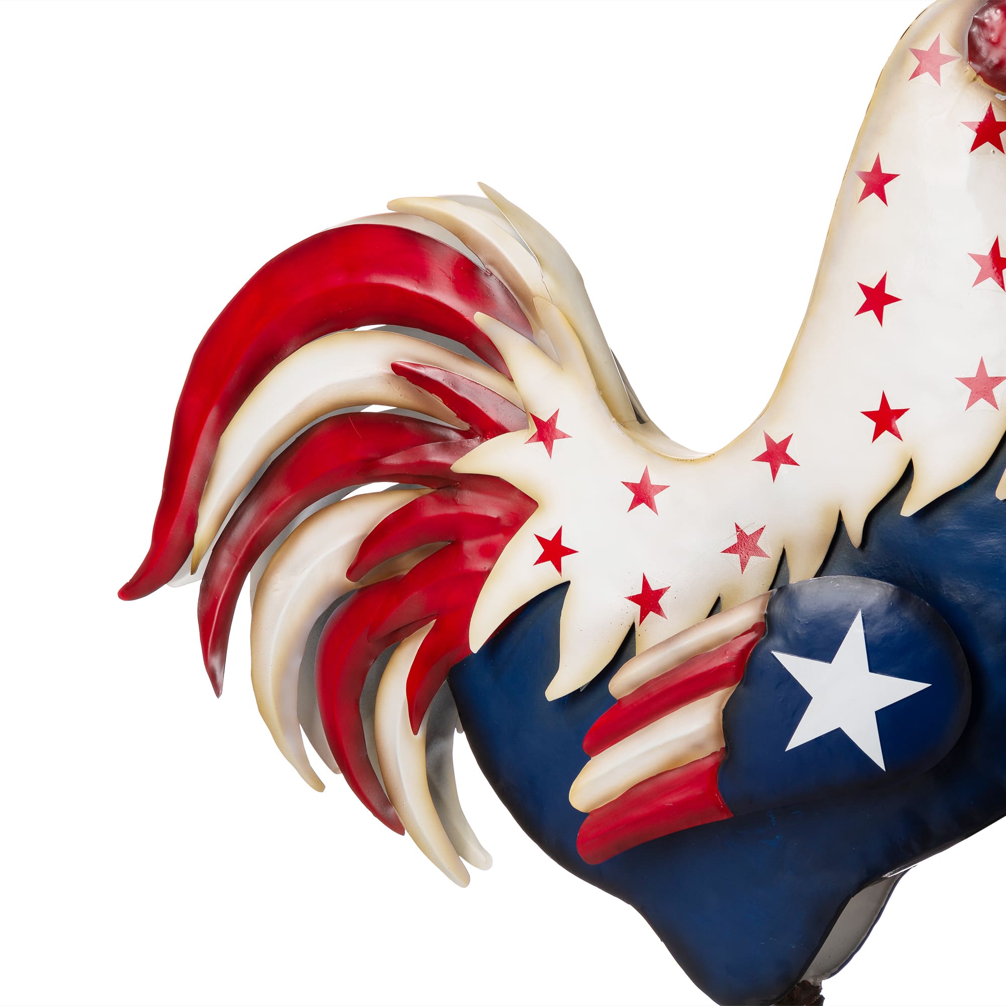 Glitzhome&#xAE; 21&#x22; Metal Patriotic Rooster Porch D&#xE9;cor