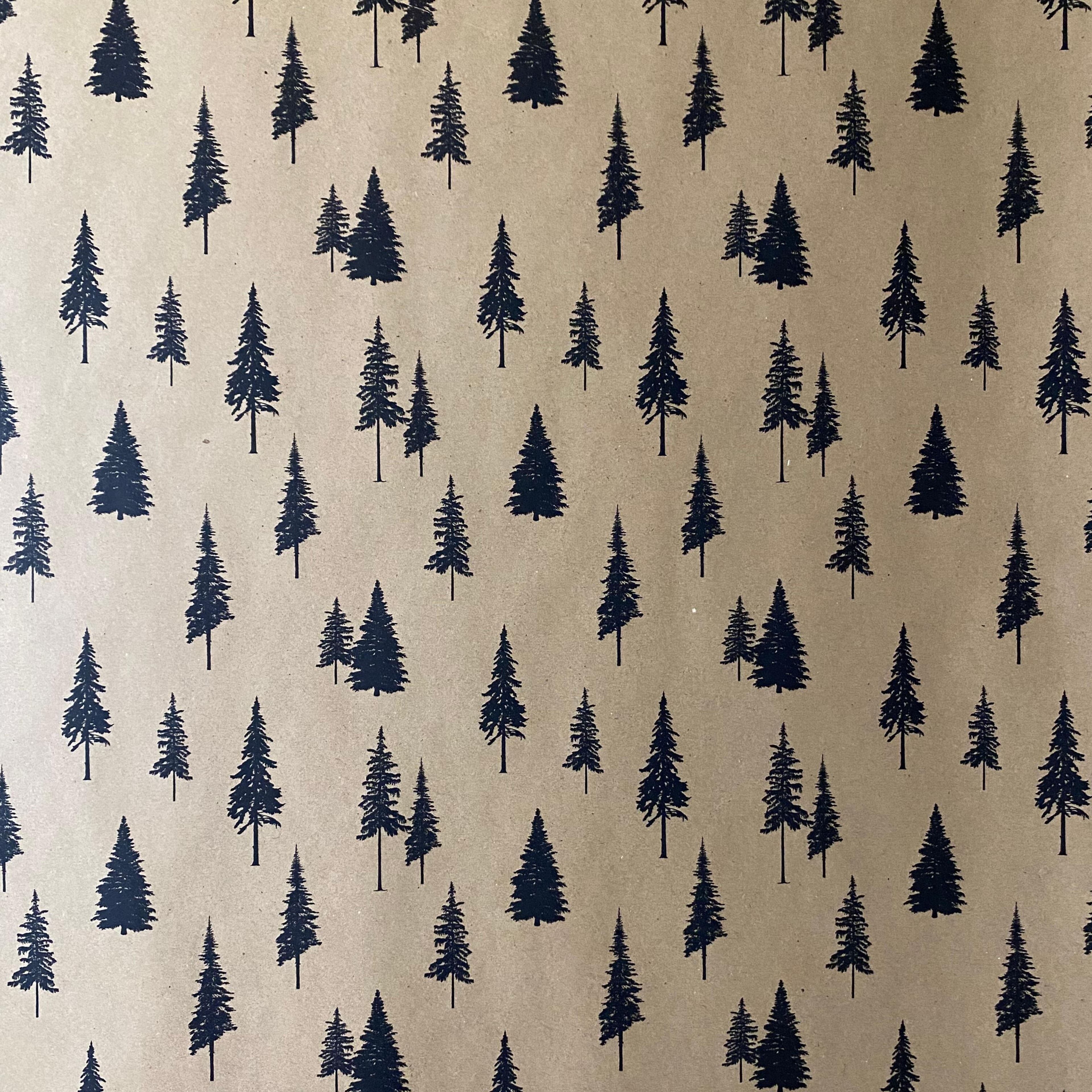 Kraft with Black Trees Premium Gift Wrap by Celebrate It™