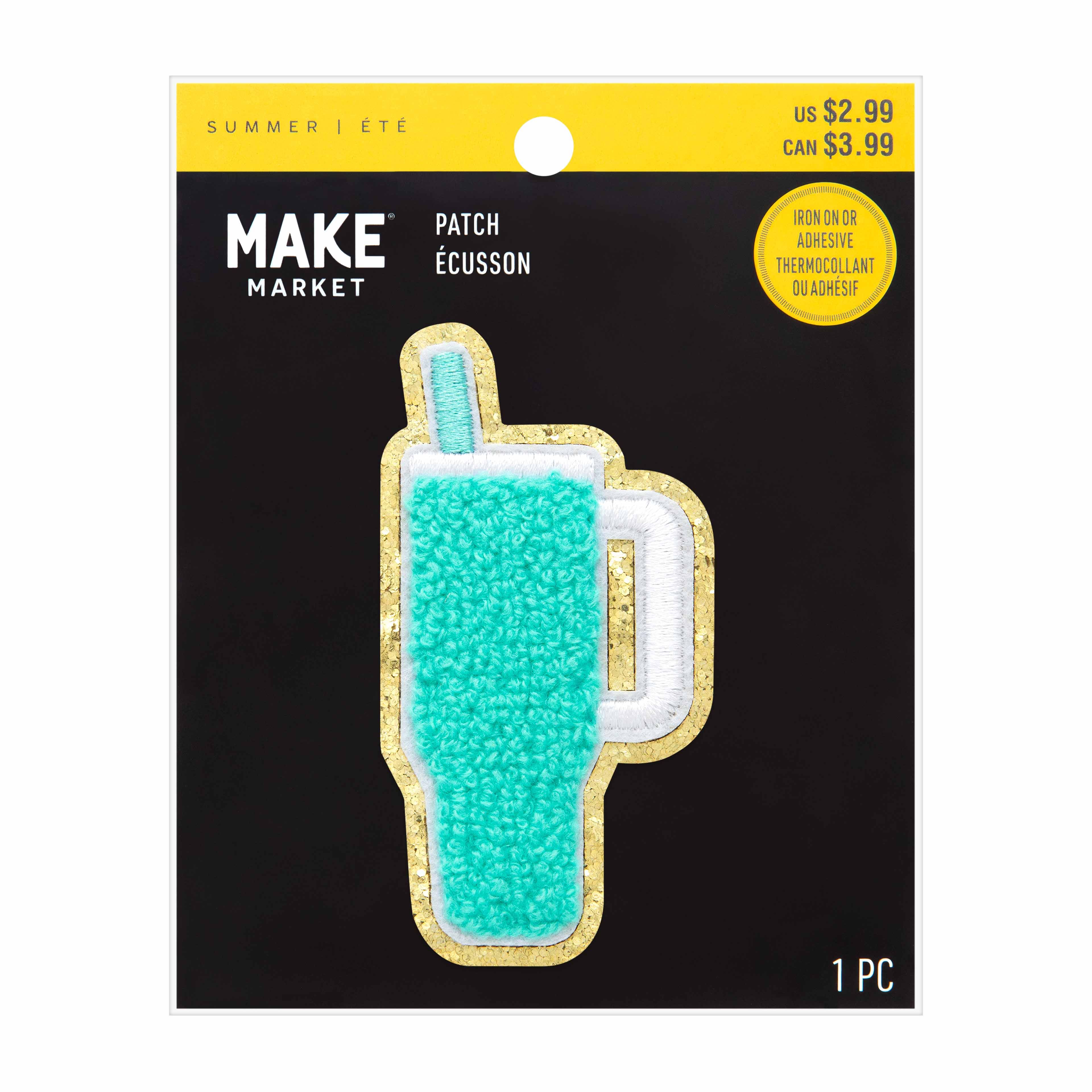 Summer Aqua Tumbler Iron On &#x26; Adhesive Patch by Make Market&#xAE;