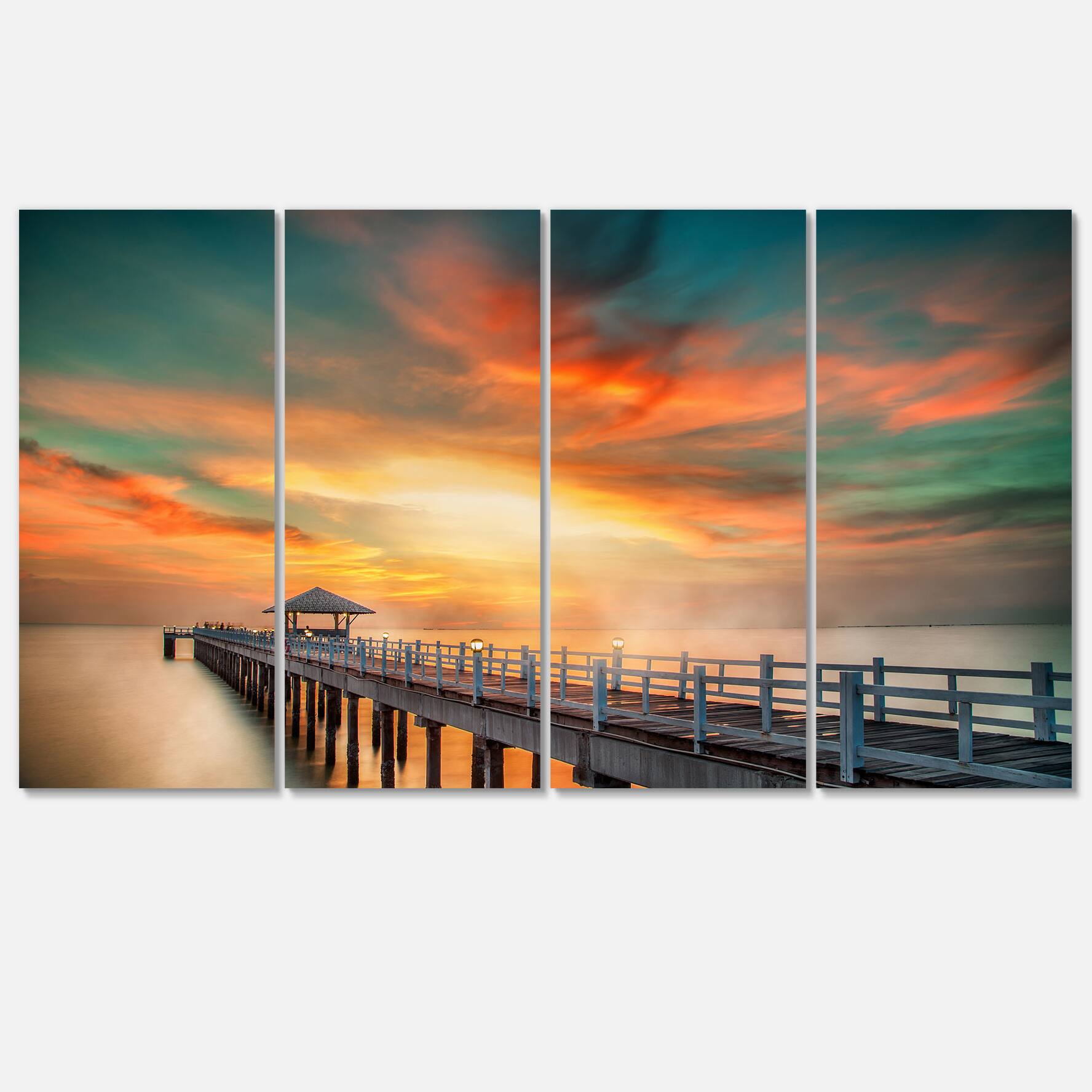 Designart - Wooden Pier - Landscape Photo Canvas Art Print