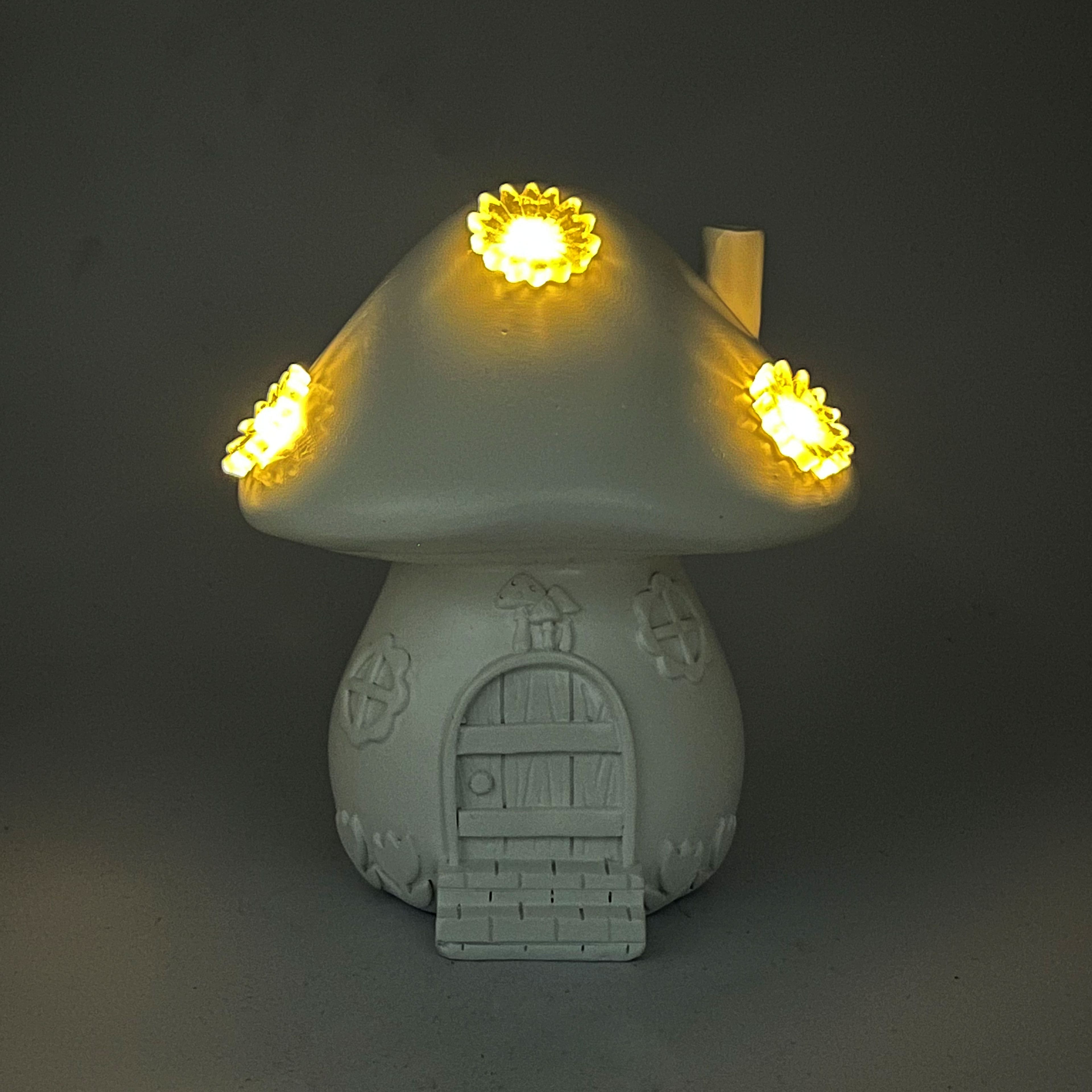 6&#x22; Solar LED Mushroom Flower House DIY D&#xE9;cor by Make Market&#xAE;