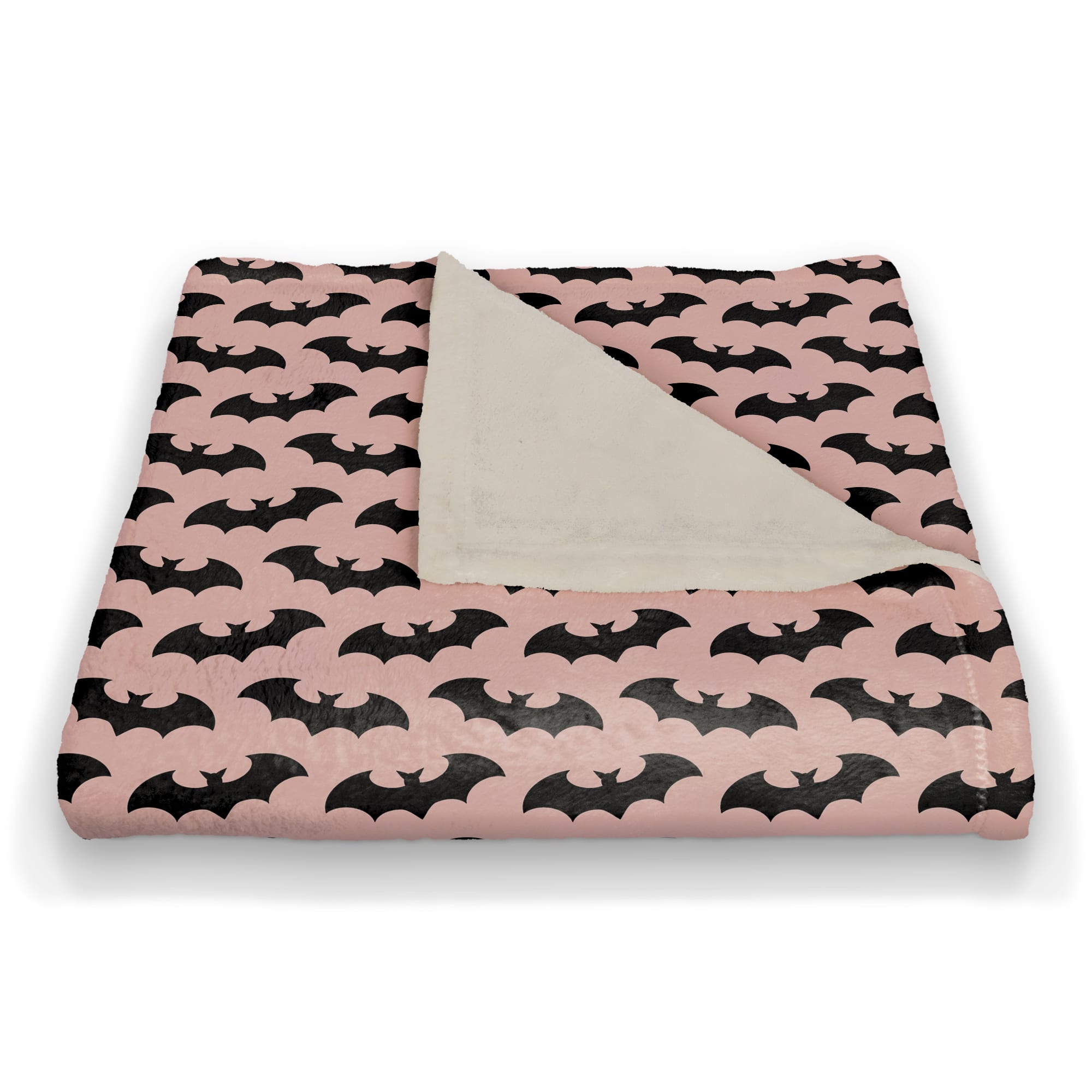 Pink & Black Bats Fleece Throw