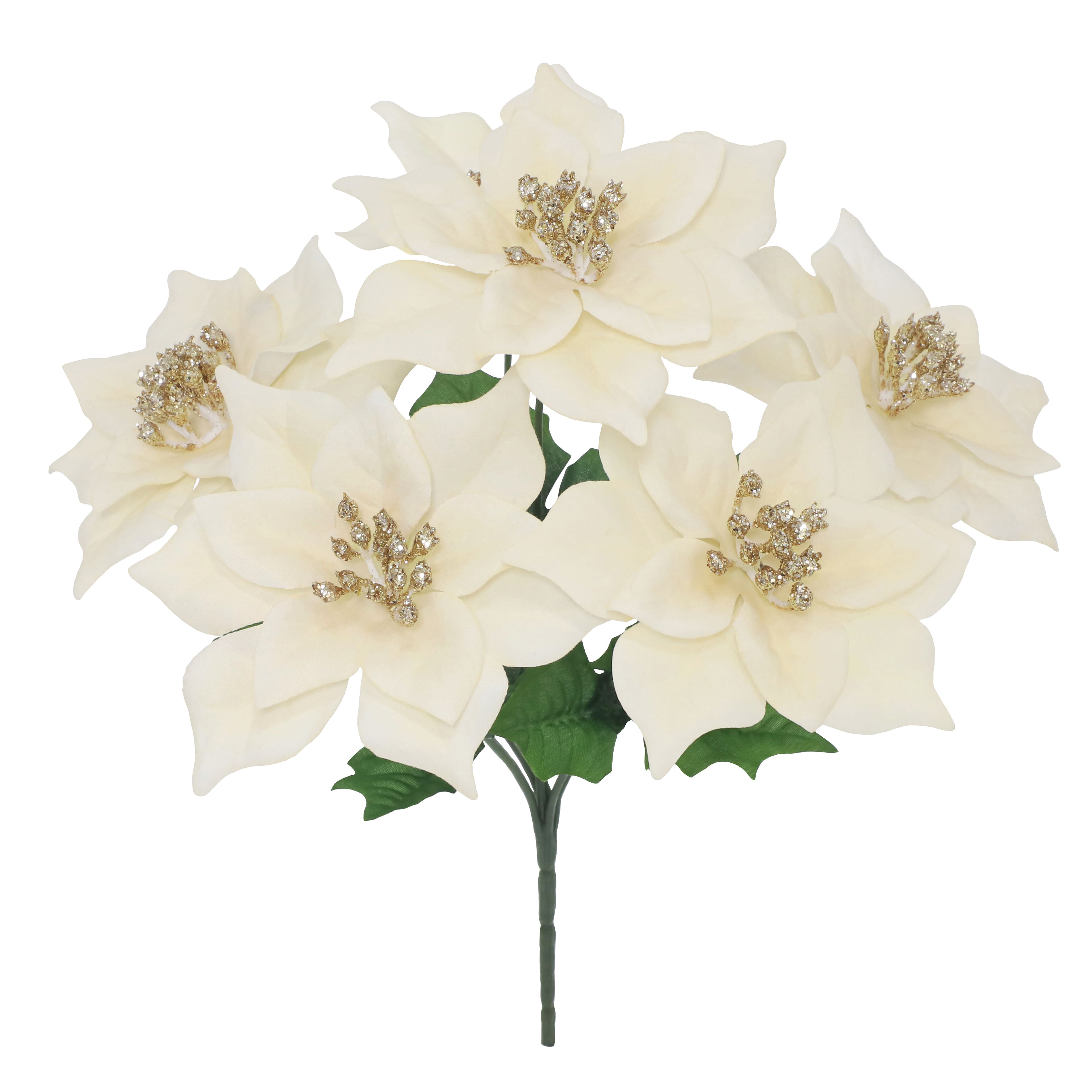 12&#x22; Poinsettia with Glitter Bush by Ashland&#xAE;