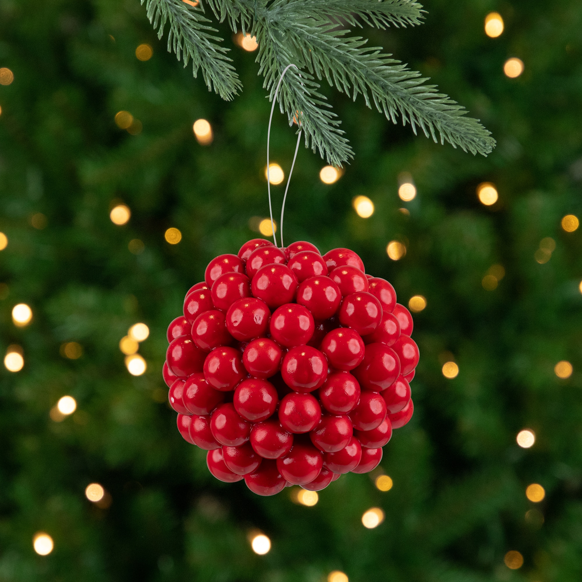 3.25&#x22; Red Berries Christmas Ball Ornament