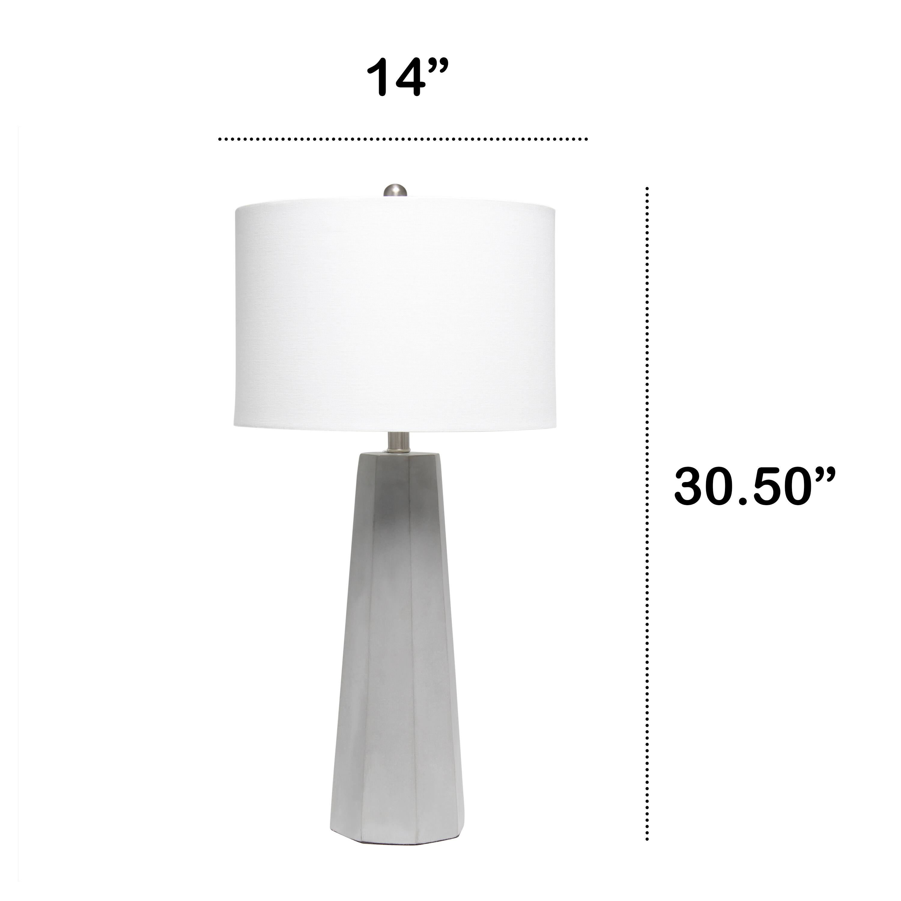 Lalia Home 30.5" Concrete Pillar Table Lamp with White Fabric Shade
