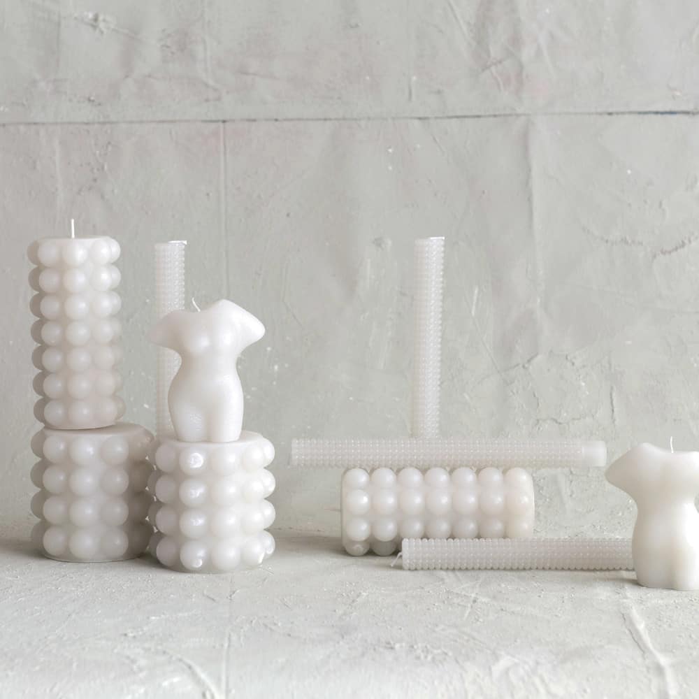 Hello Honey&#xAE; Unscented Hobnail Pillar Candle