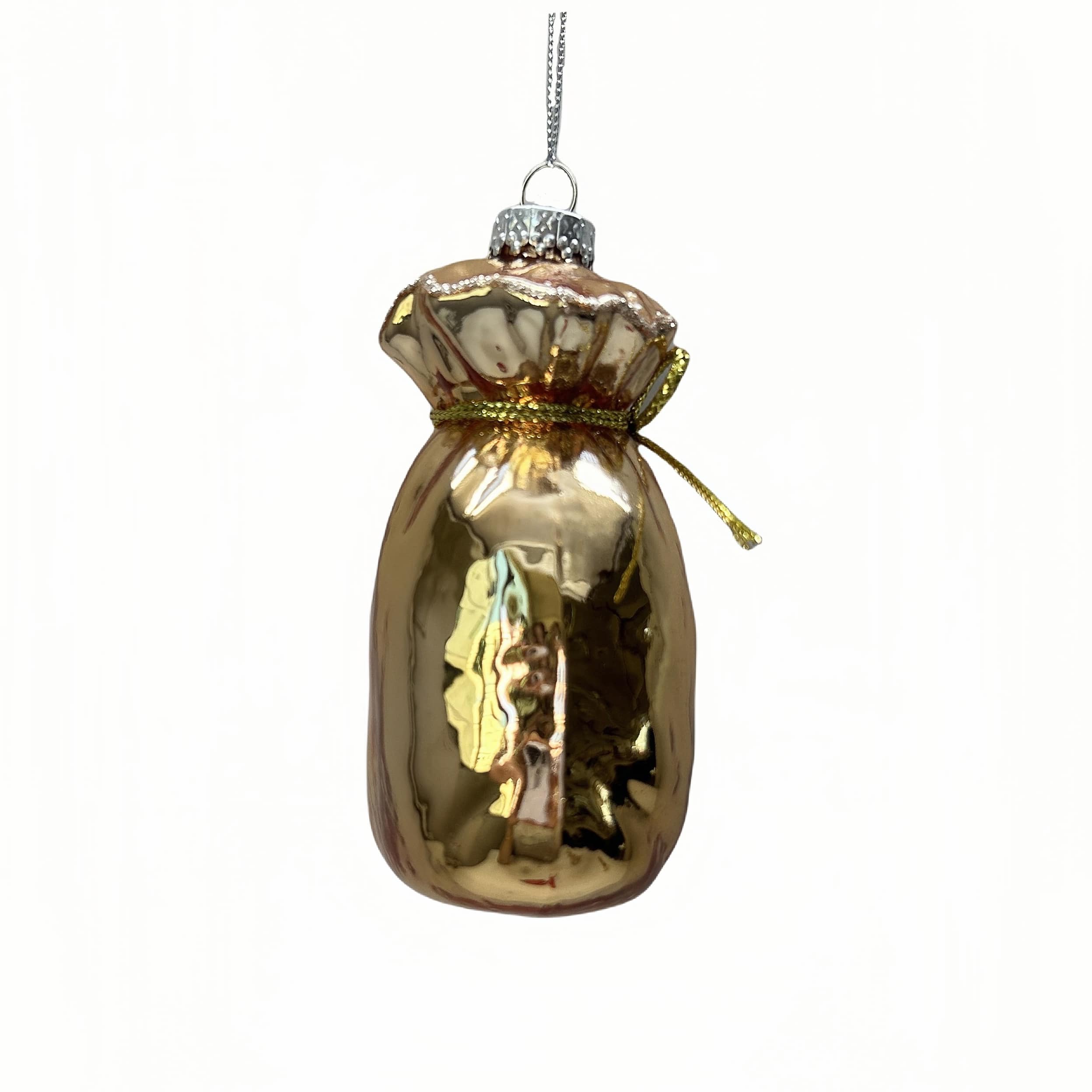 4.5&#x22; Gold Money Bag Glass Ornament by Ashland&#xAE;