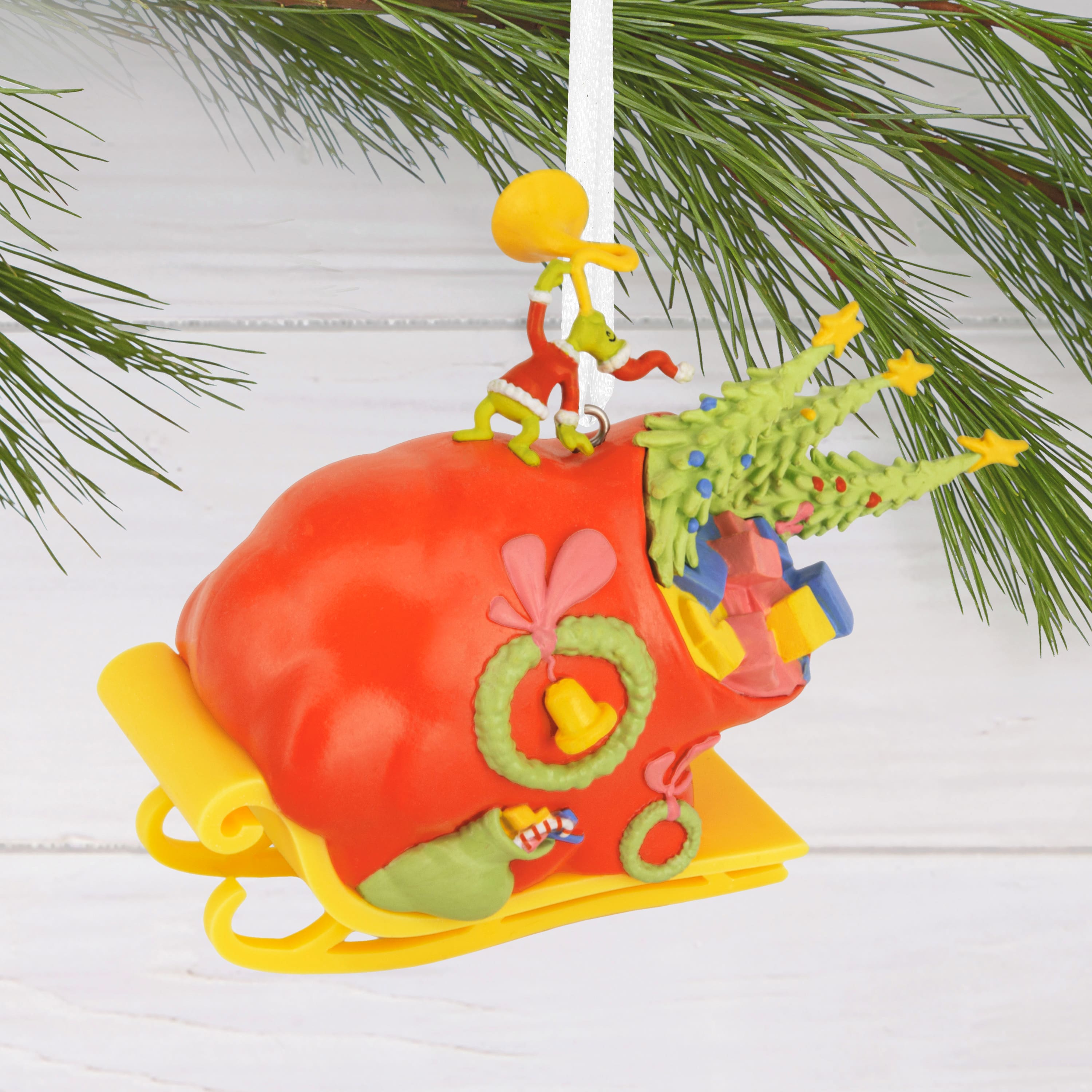 Hallmark Dr. Seuss&#x27;s How the Grinch Stole Christmas!&#x2122; 3.75&#x22; Grinch on Sleigh Ornament